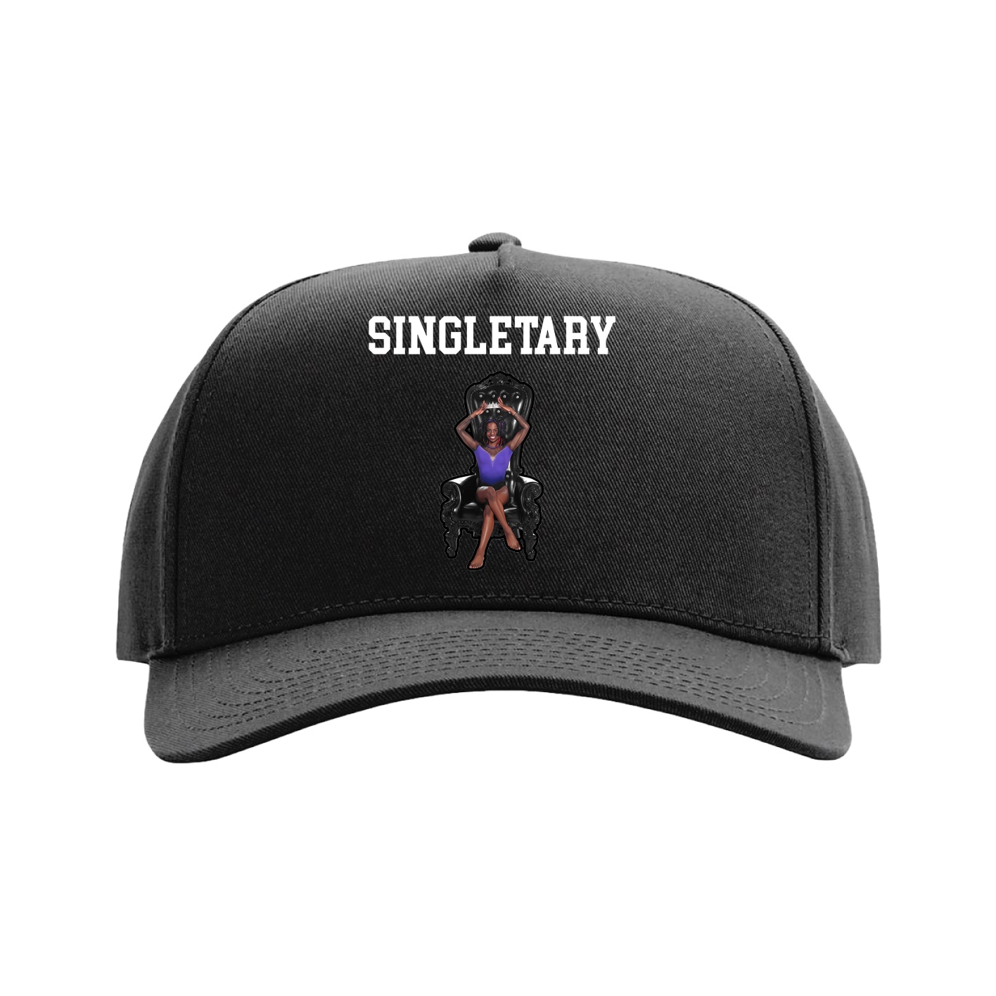 Full Fabric Five-Panel Champ Cap — Shirsey in Black