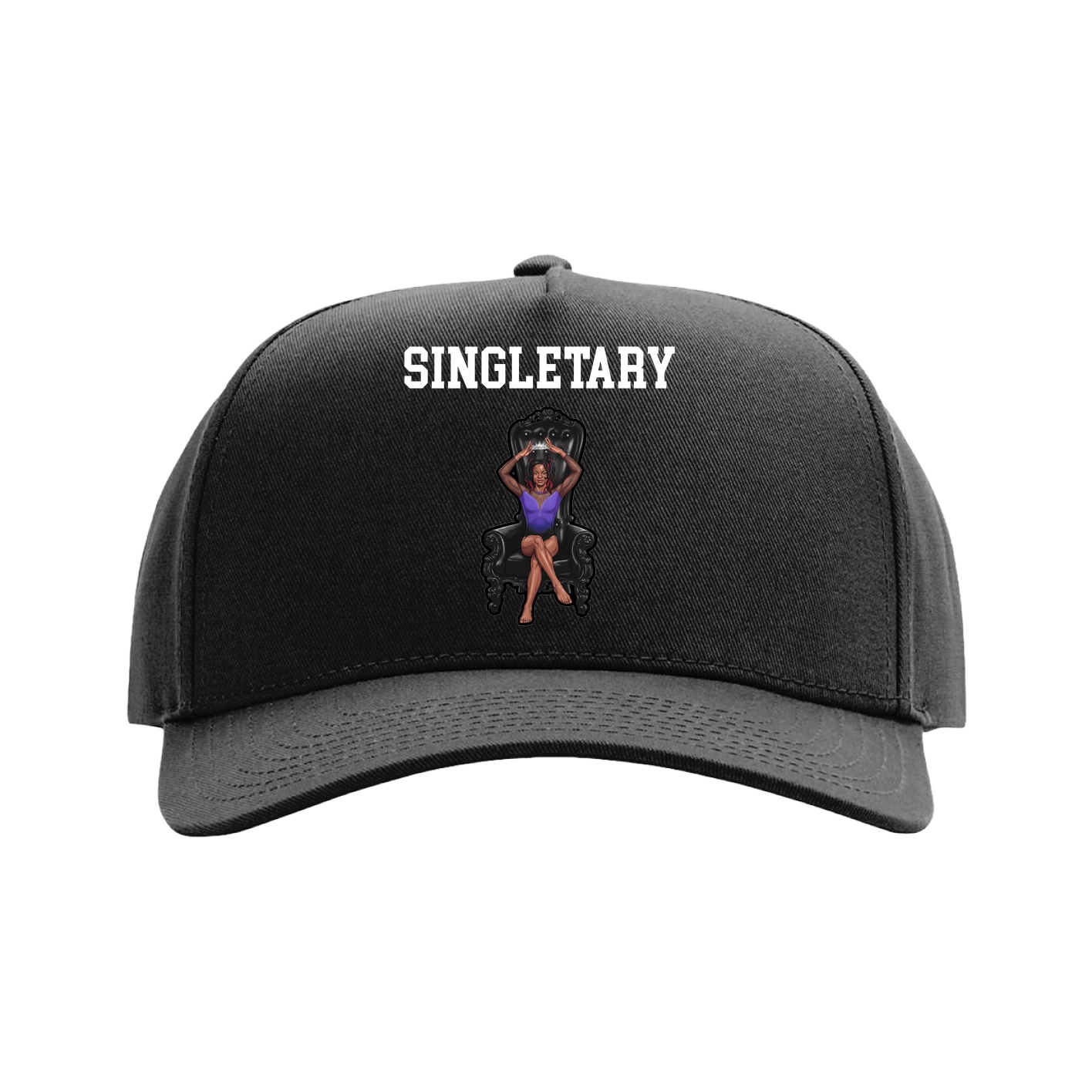 Full Fabric Five-Panel Champ Cap — Shirsey in Black