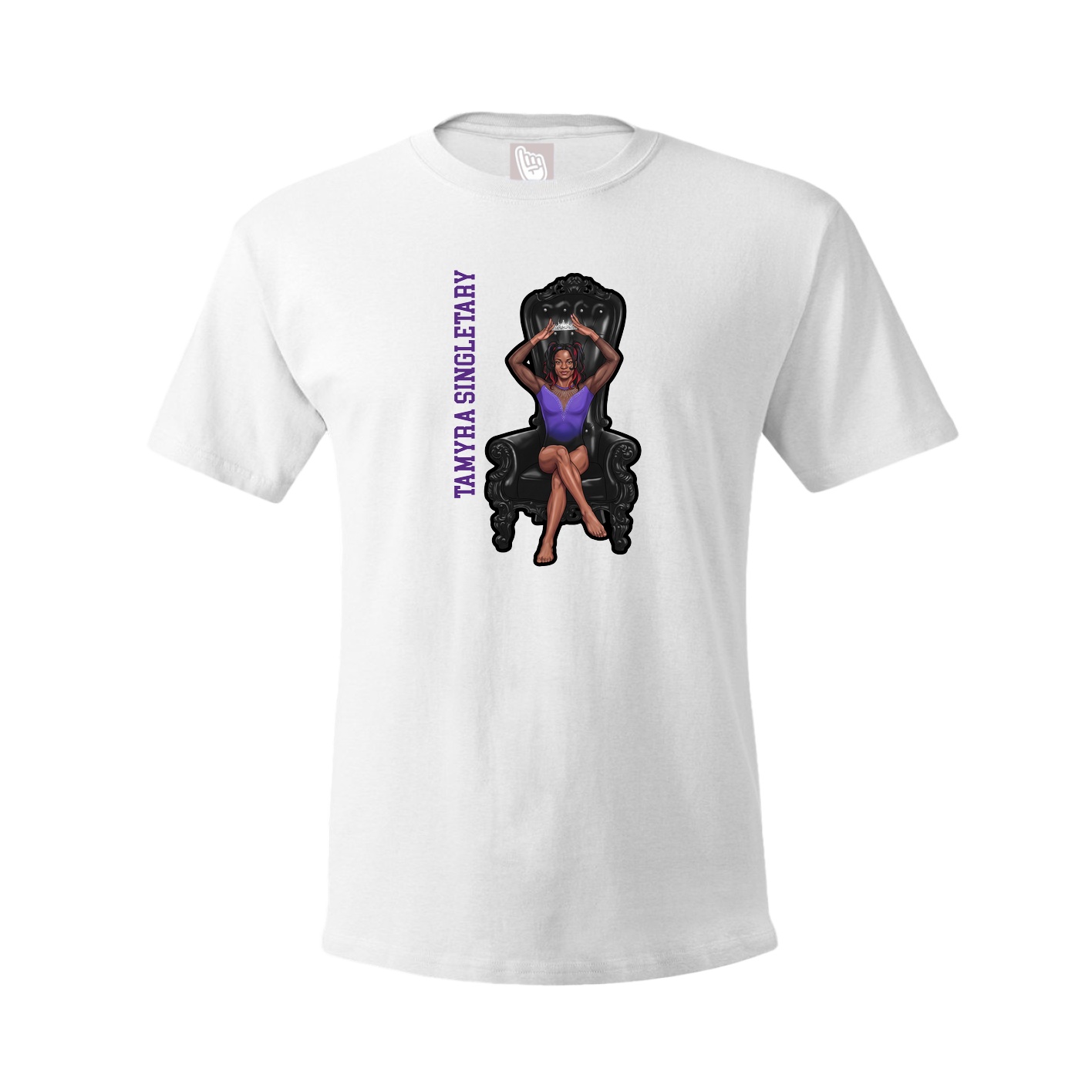 Tee — Name Vertical in White