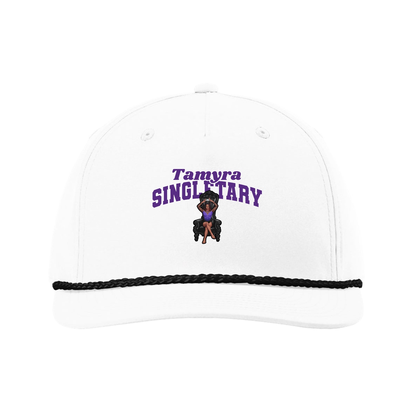 Five-Panel Classic Rope Cap — Signature Arch in White