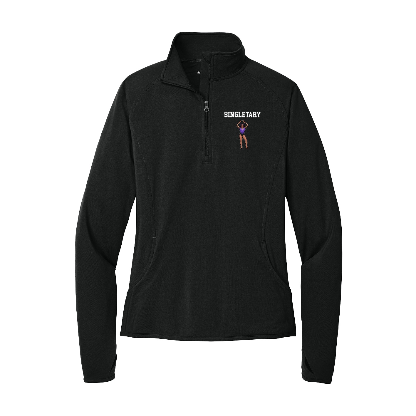 Women's Q-Zip Pullover — Shirsey in Black