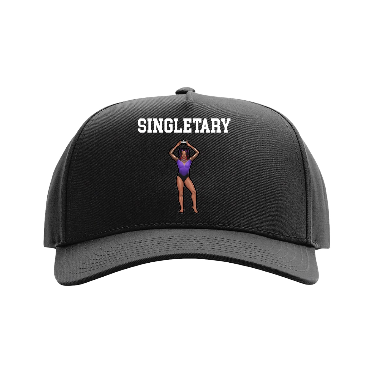 Full Fabric Five-Panel Champ Cap — Shirsey in Black