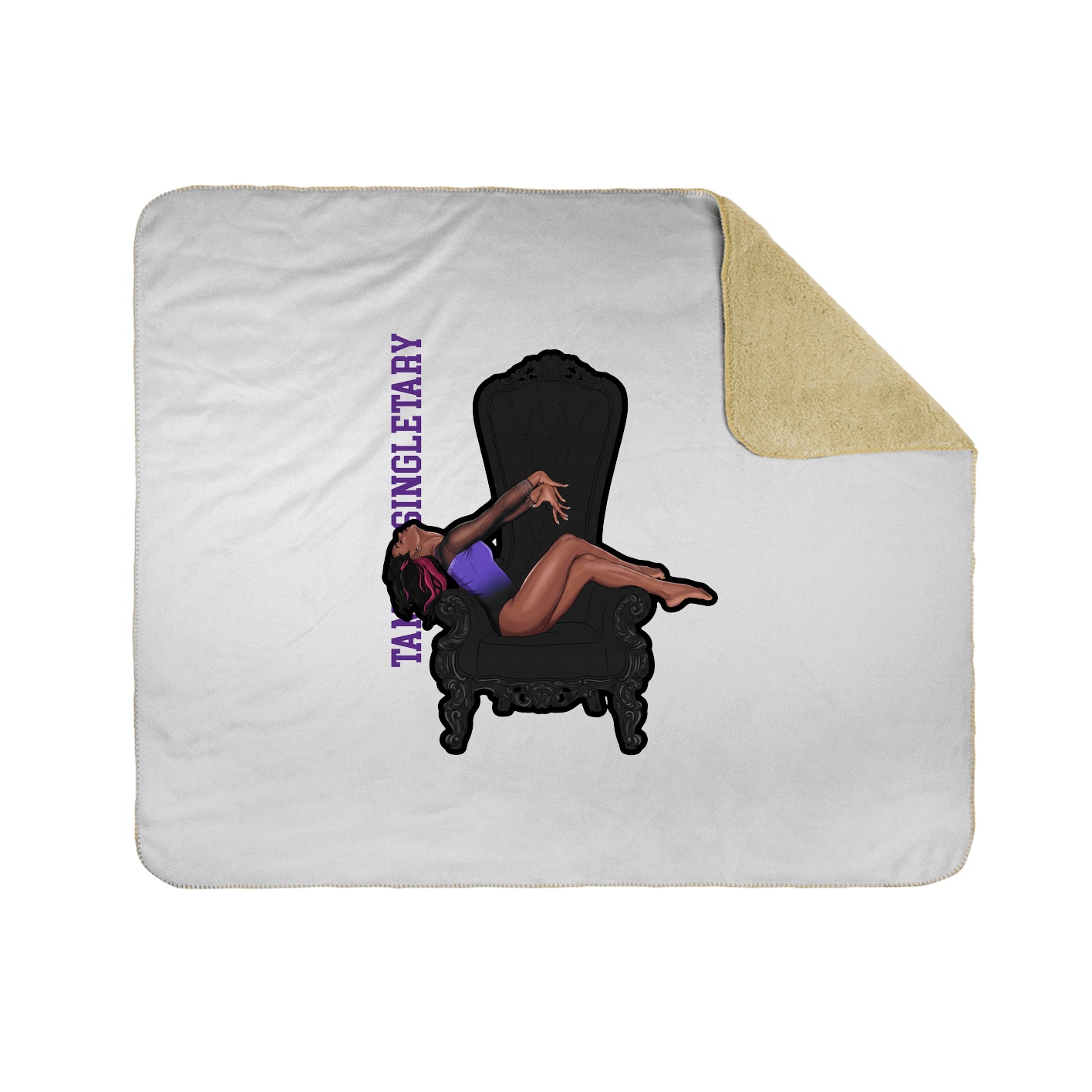 Throw Blanket — Name Vertical in White