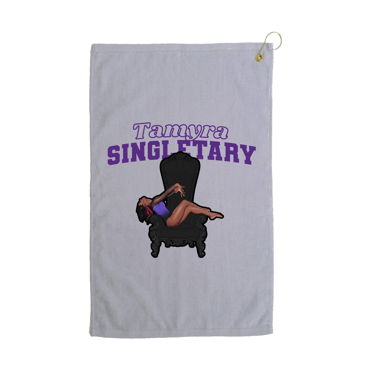 Golf Towel — Name Arch in Grey