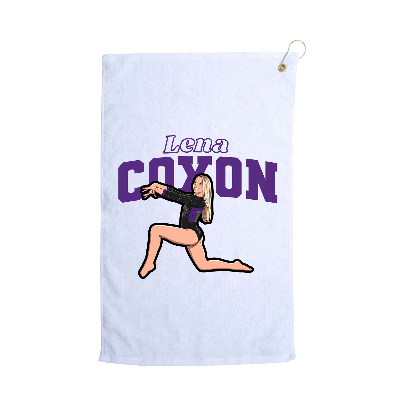 Golf Towel — Name Arch in White