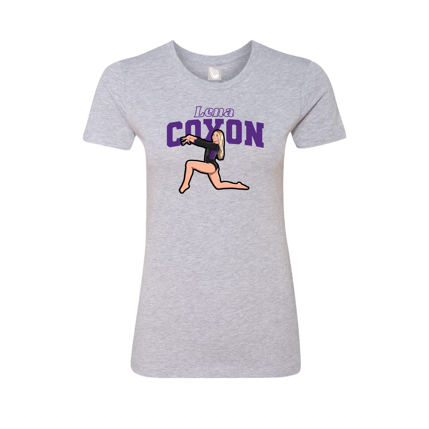 Fitted Women's Tee — Name Arch in Grey