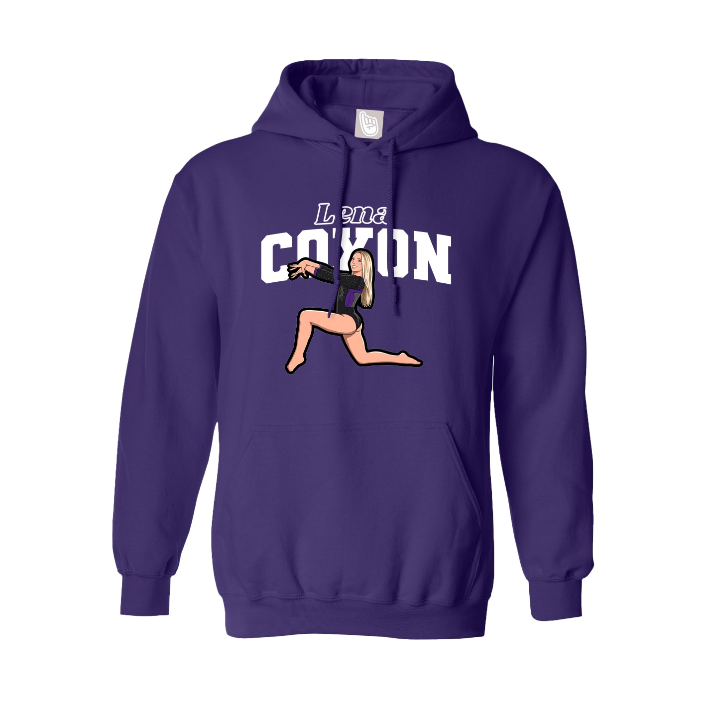 Youth Hoodie — Name Arch in Purple