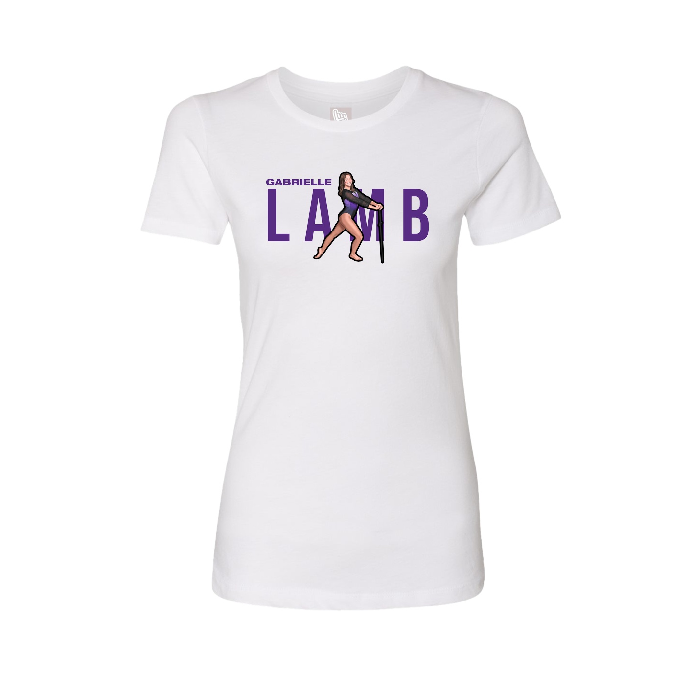 Fitted Women's Tee — Player Name in White