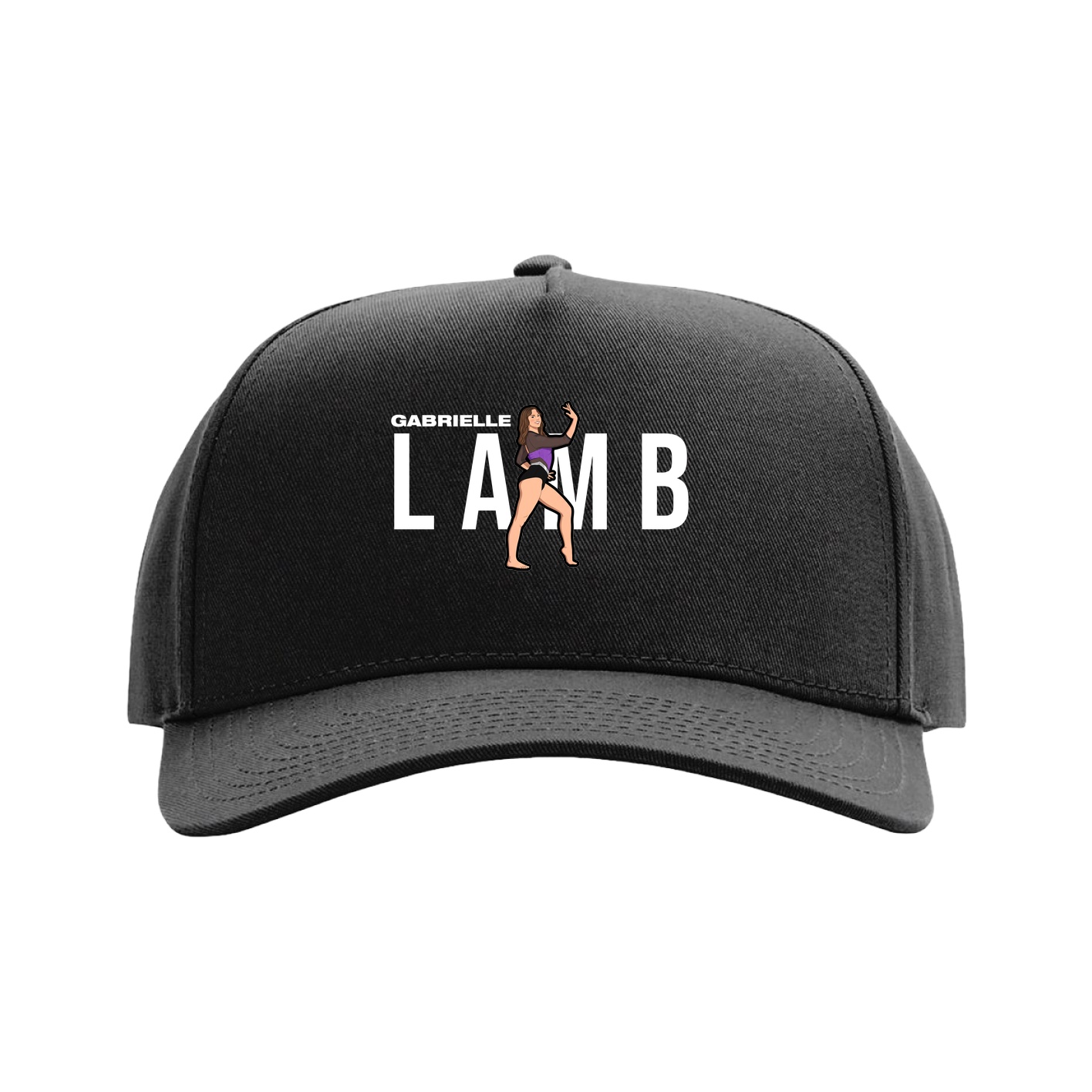 Full Fabric Five-Panel Champ Cap — Player Name in Black