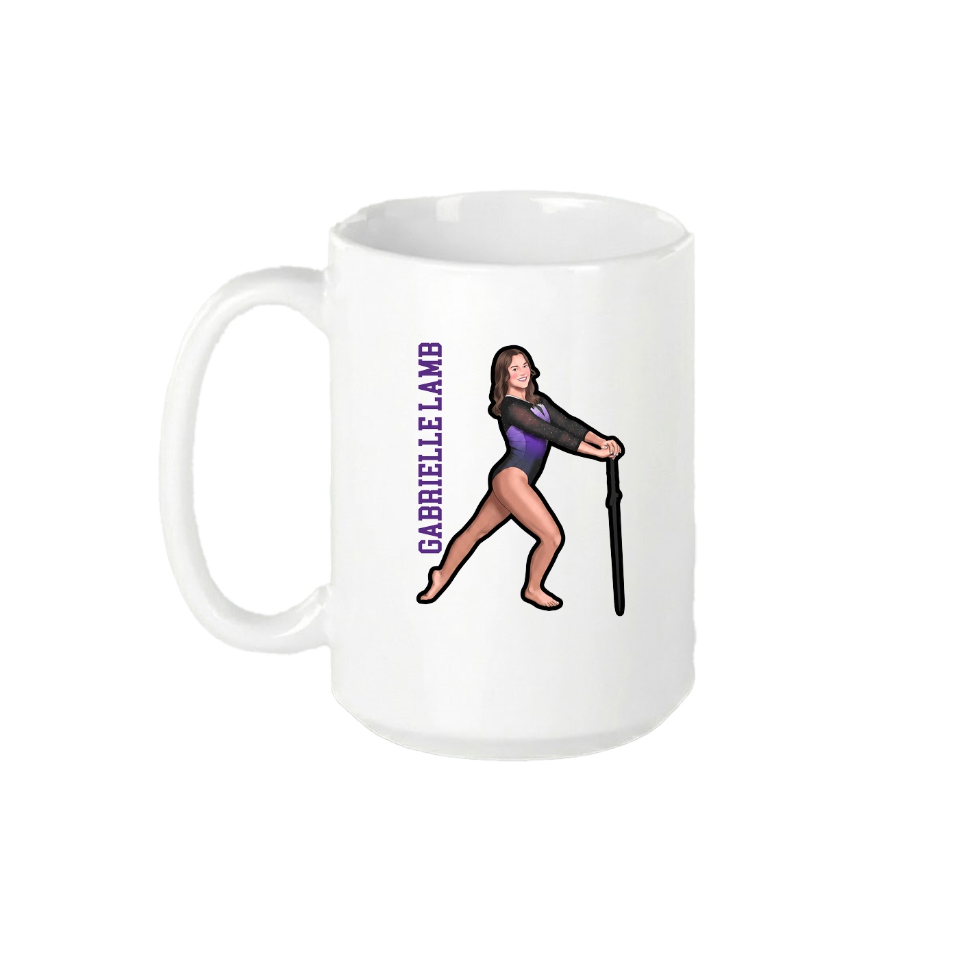 15oz Coffee Mug — Name Vertical in White