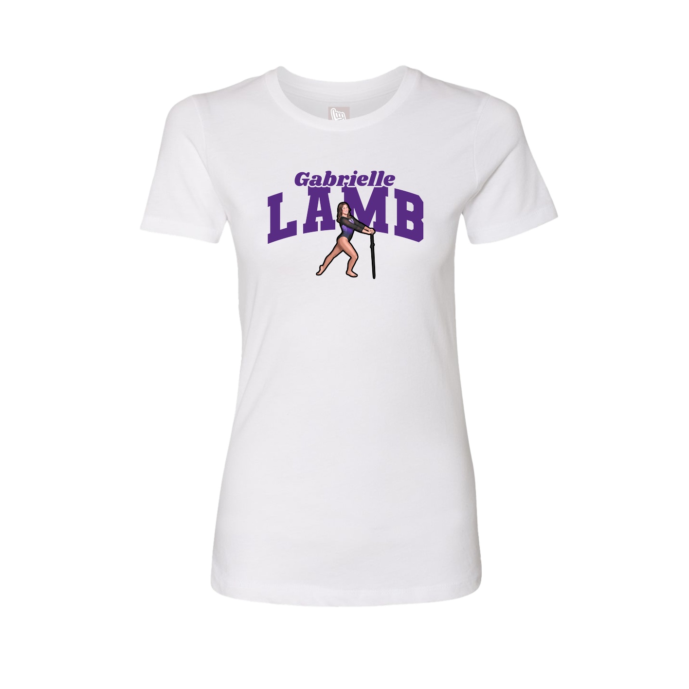 Fitted Women's Tee — Signature Arch in White
