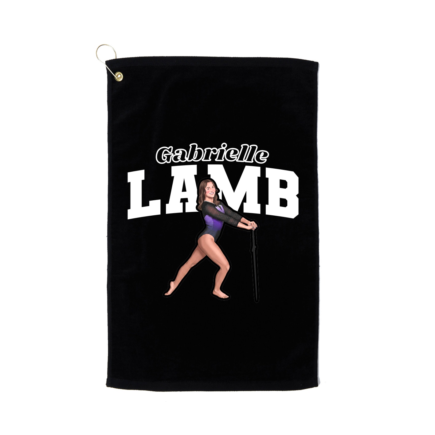 Golf Towel — Name Arch in Black