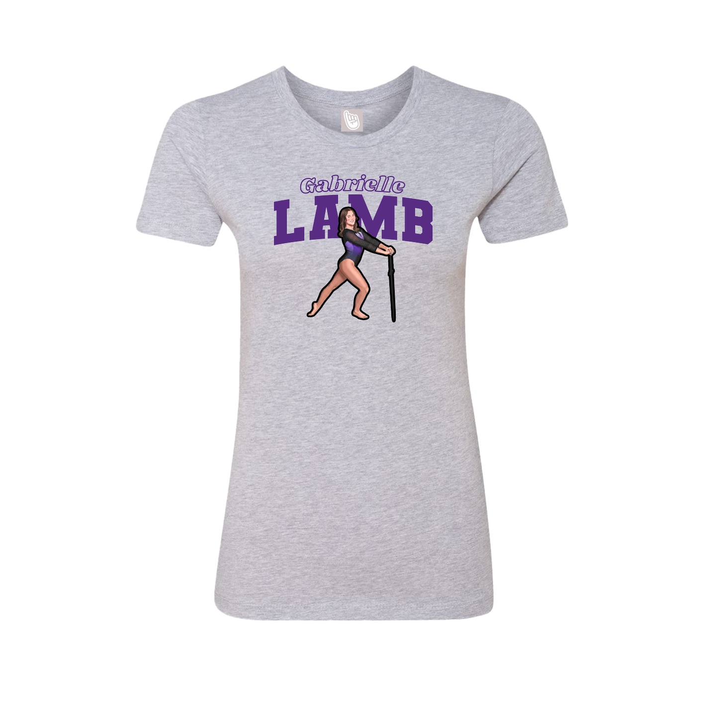 Fitted Women's Tee — Name Arch in Grey