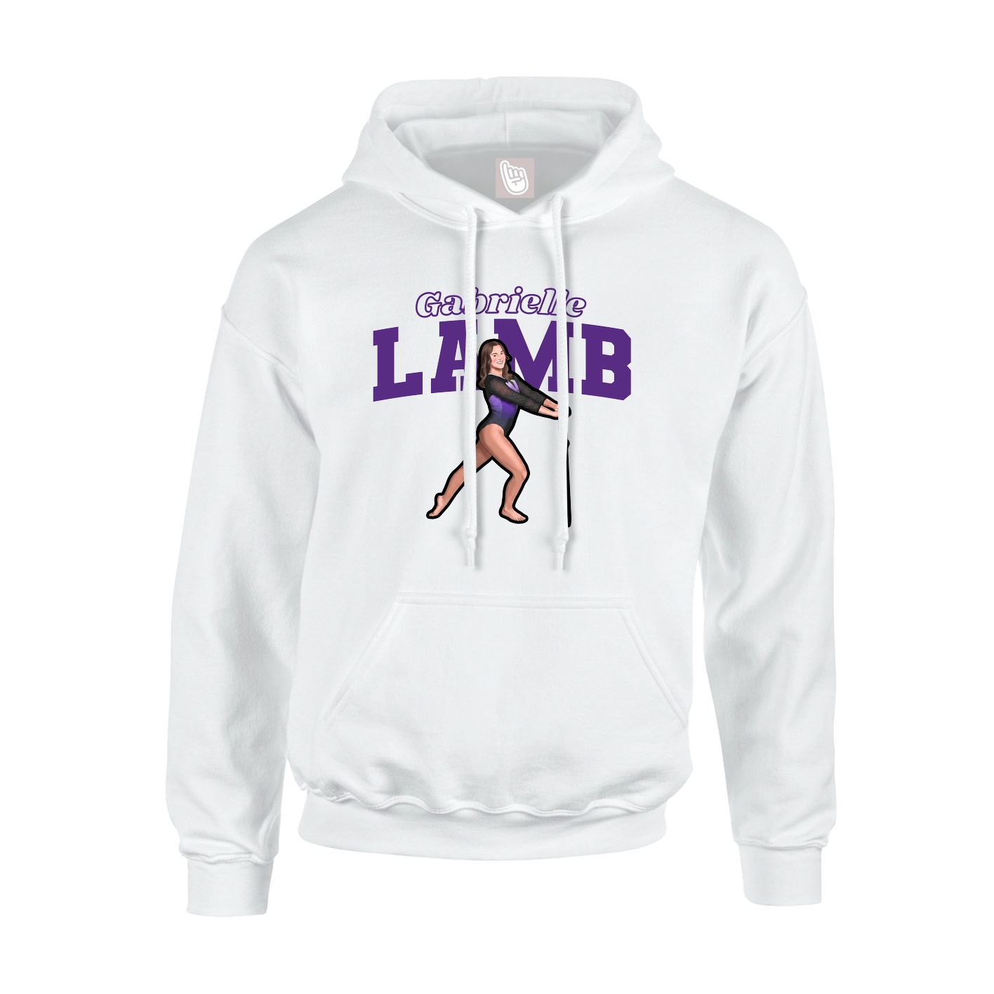 Youth Hoodie — Name Arch in White