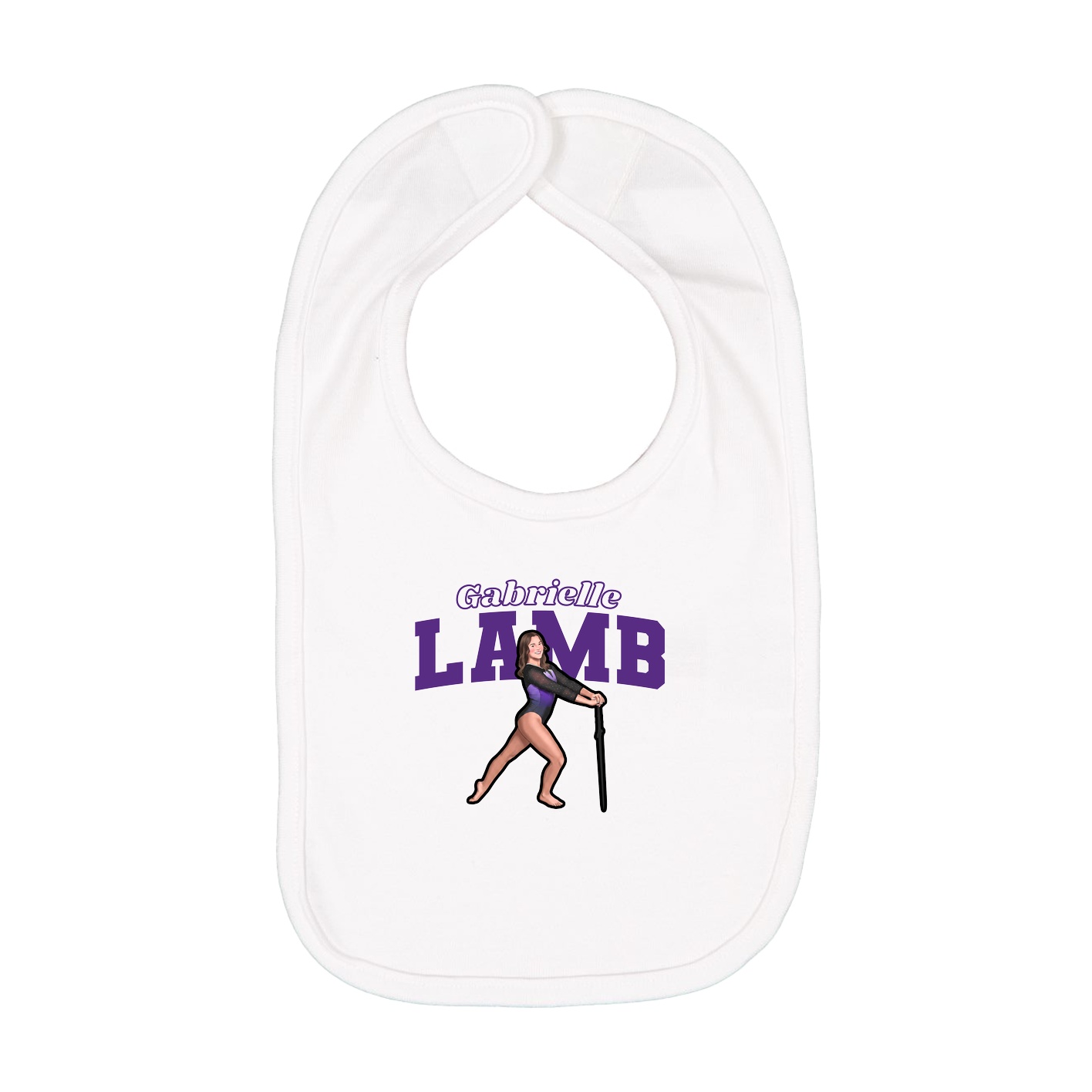 Infant Bib — Name Arch in White