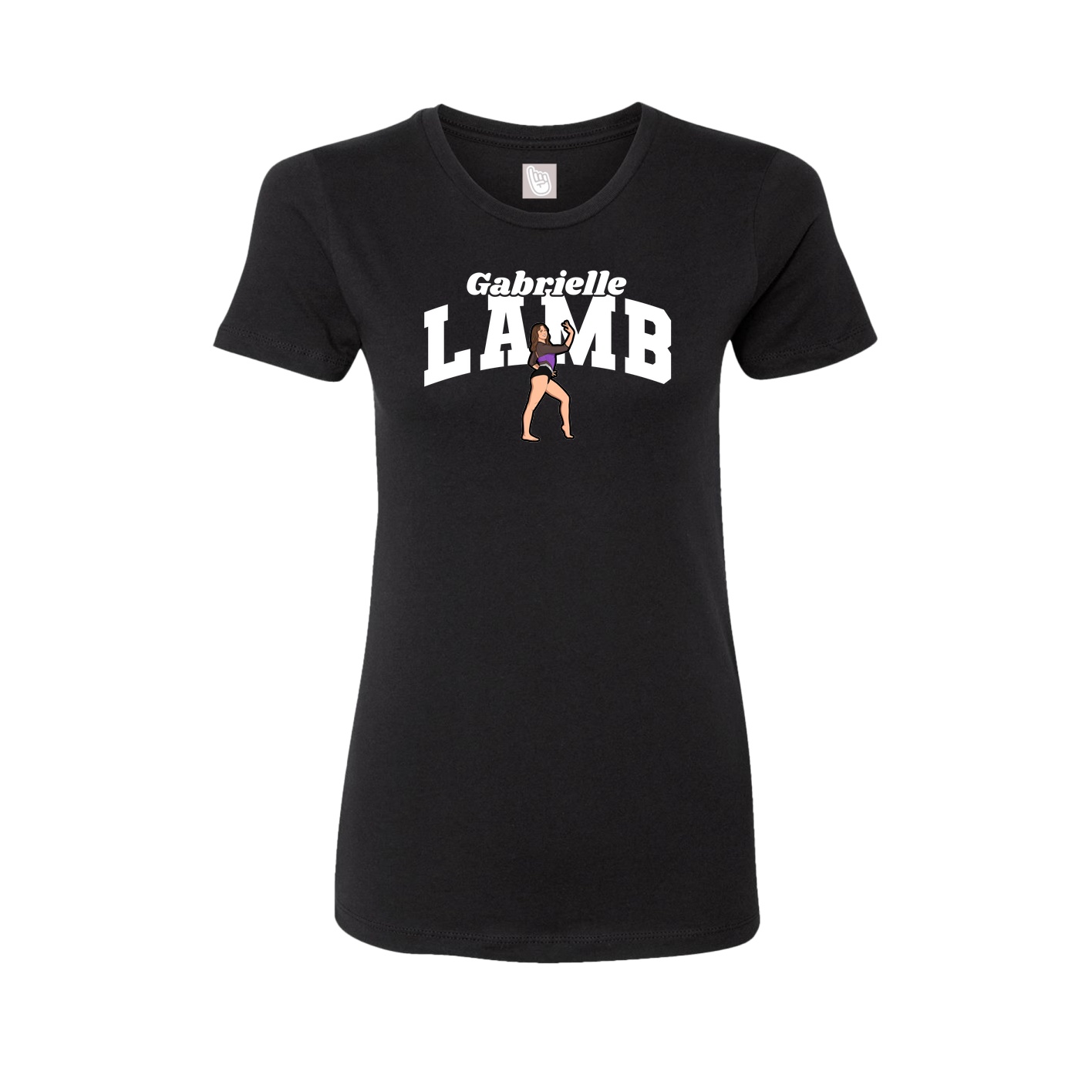 Fitted Women's Tee — Signature Arch in Black