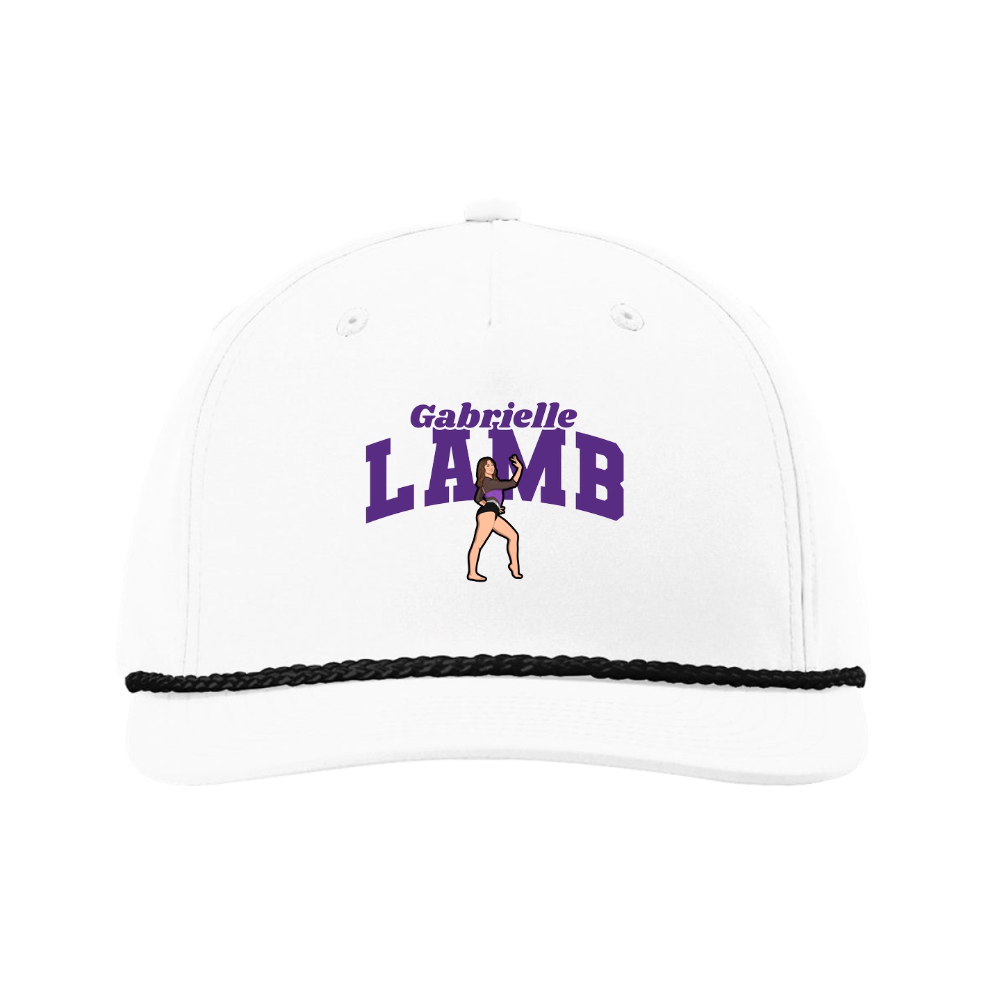 Five-Panel Classic Rope Cap — Signature Arch in White