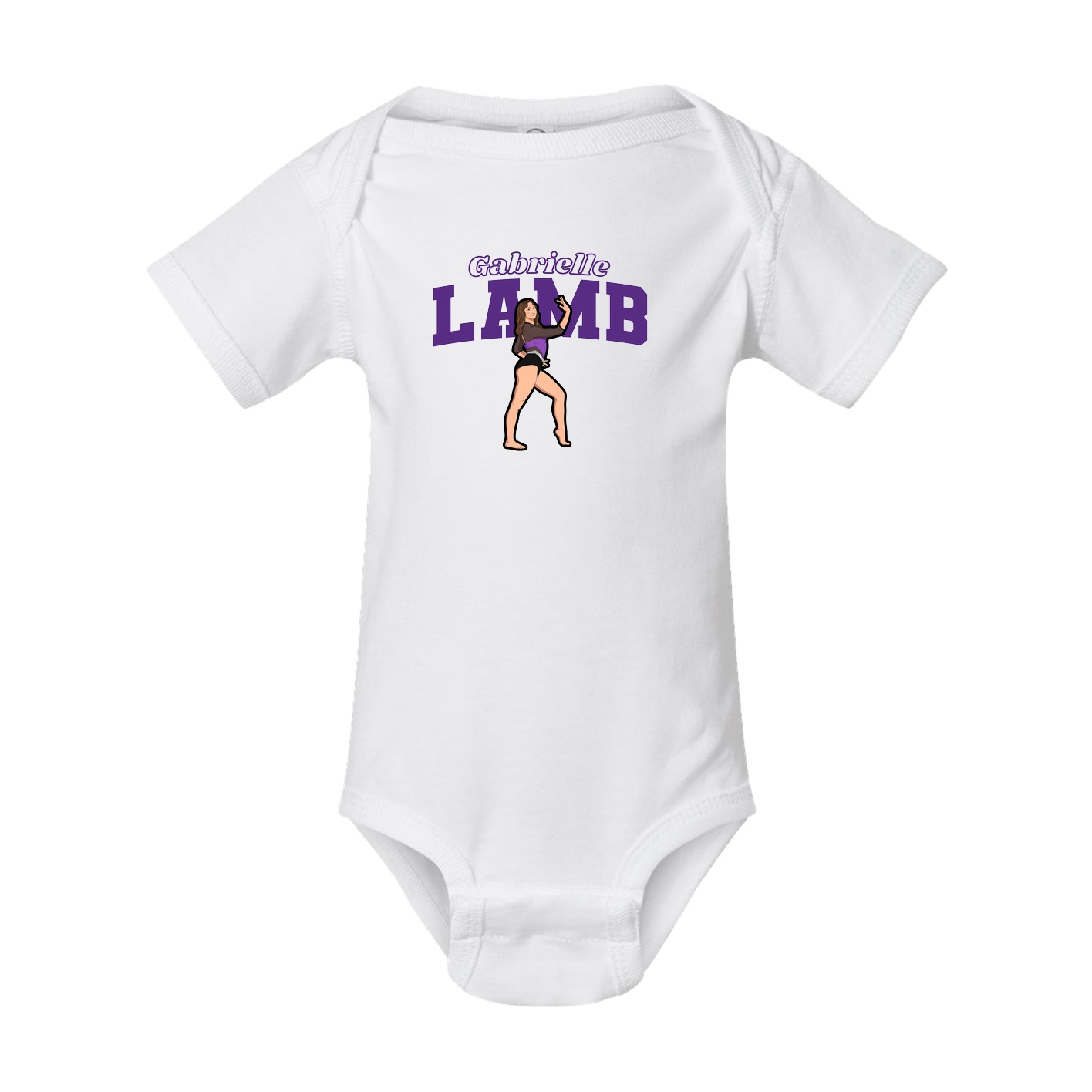Baby Onesie — Name Arch in White