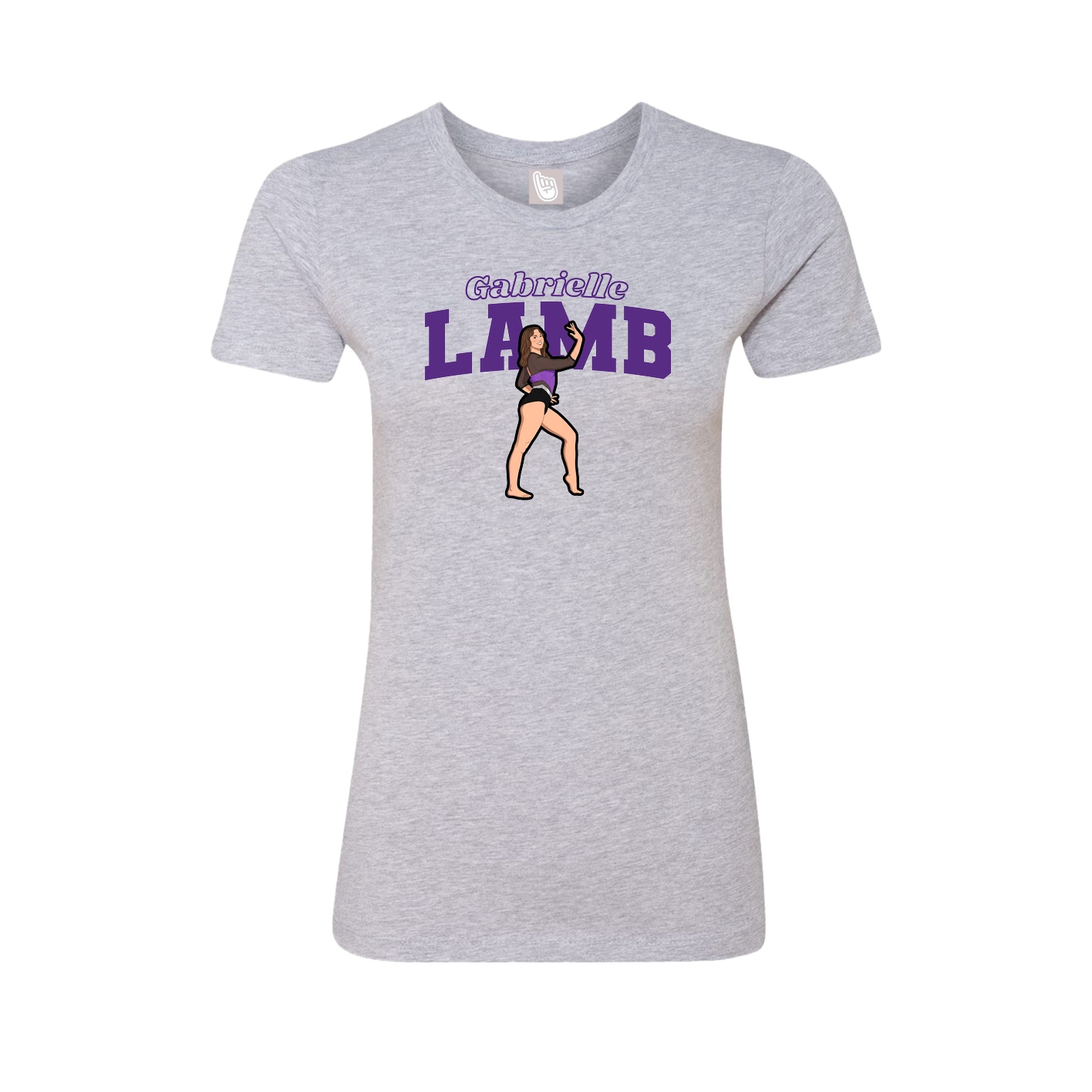 Fitted Women's Tee — Name Arch in Grey