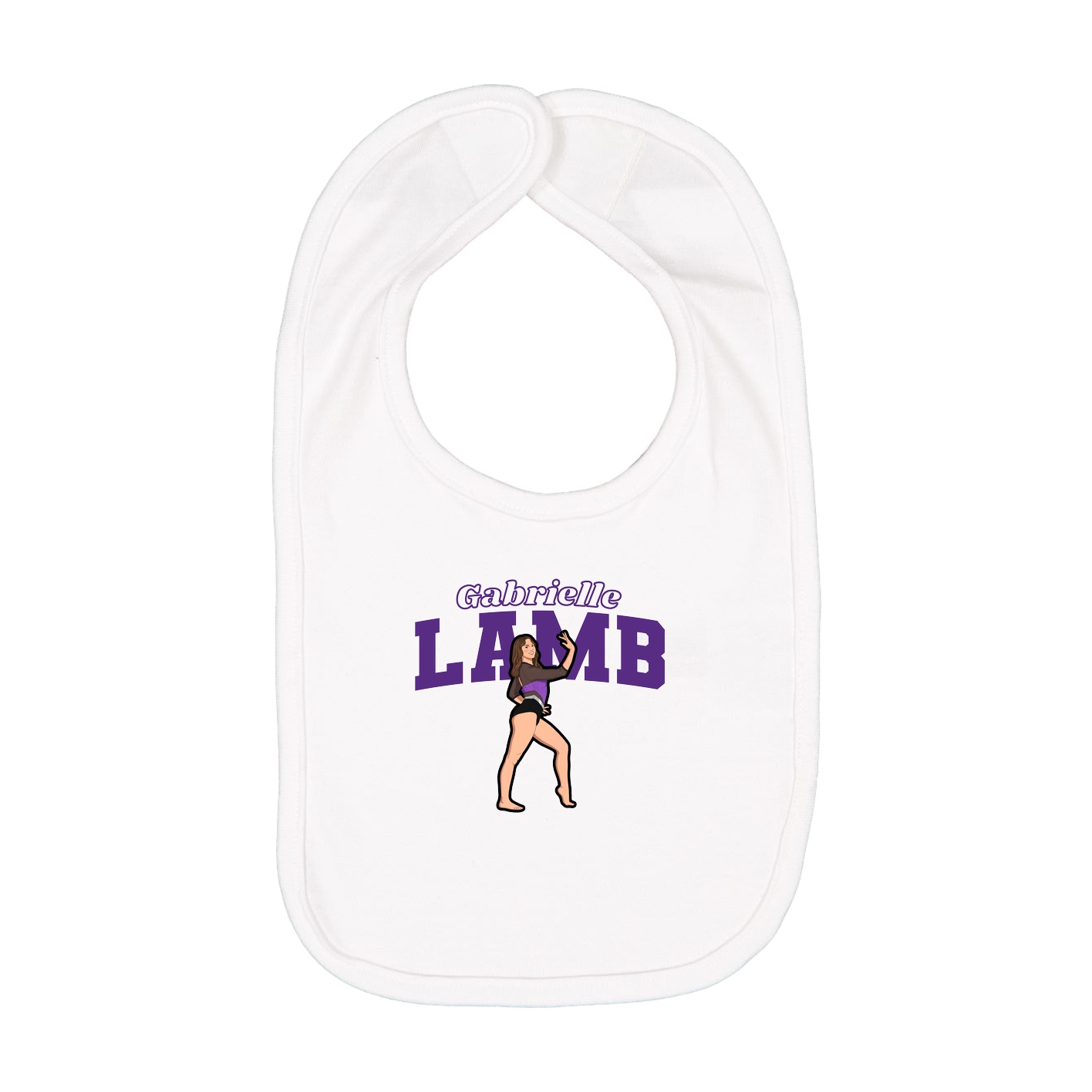 Infant Bib — Name Arch in White
