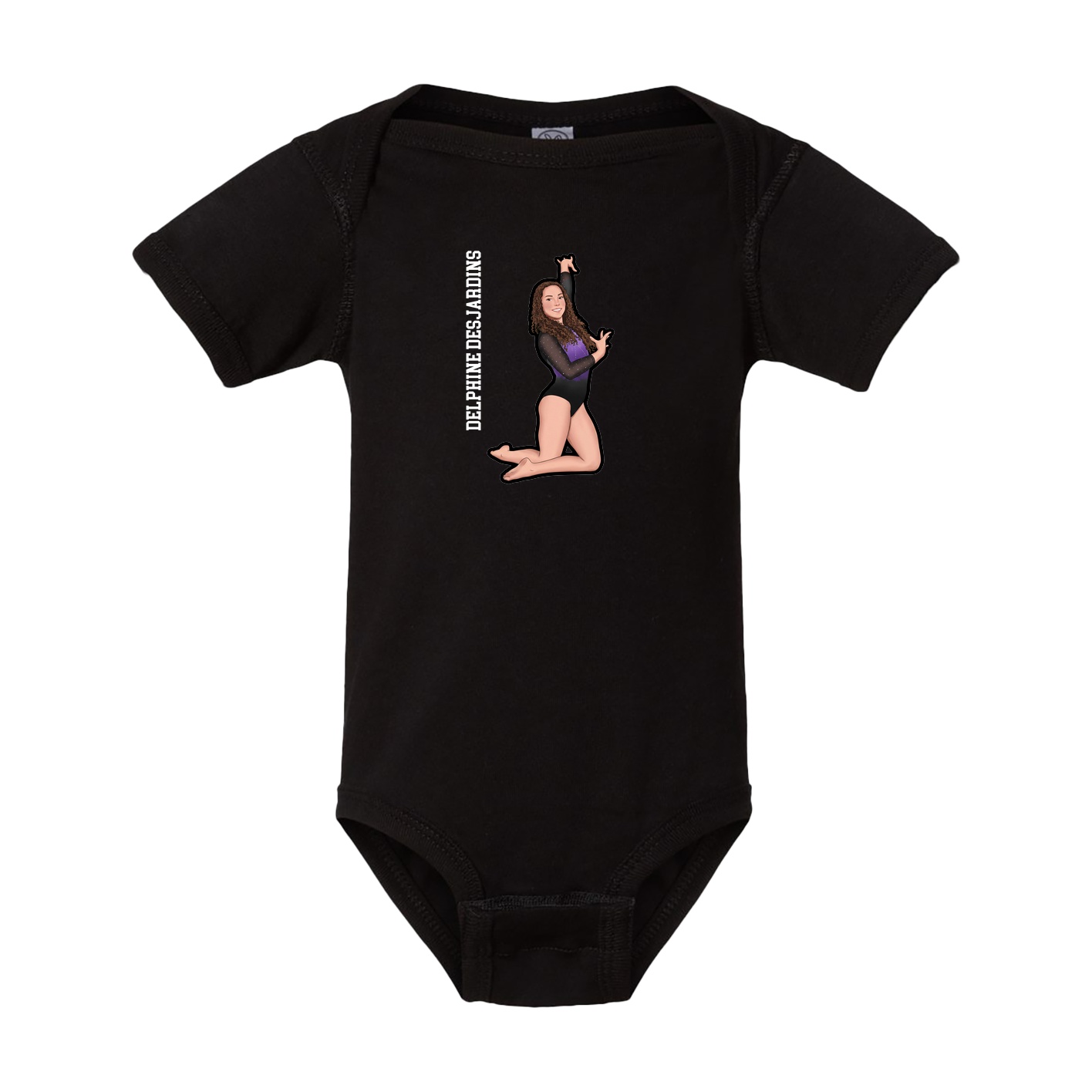 Baby Onesie — Name Vertical in Black