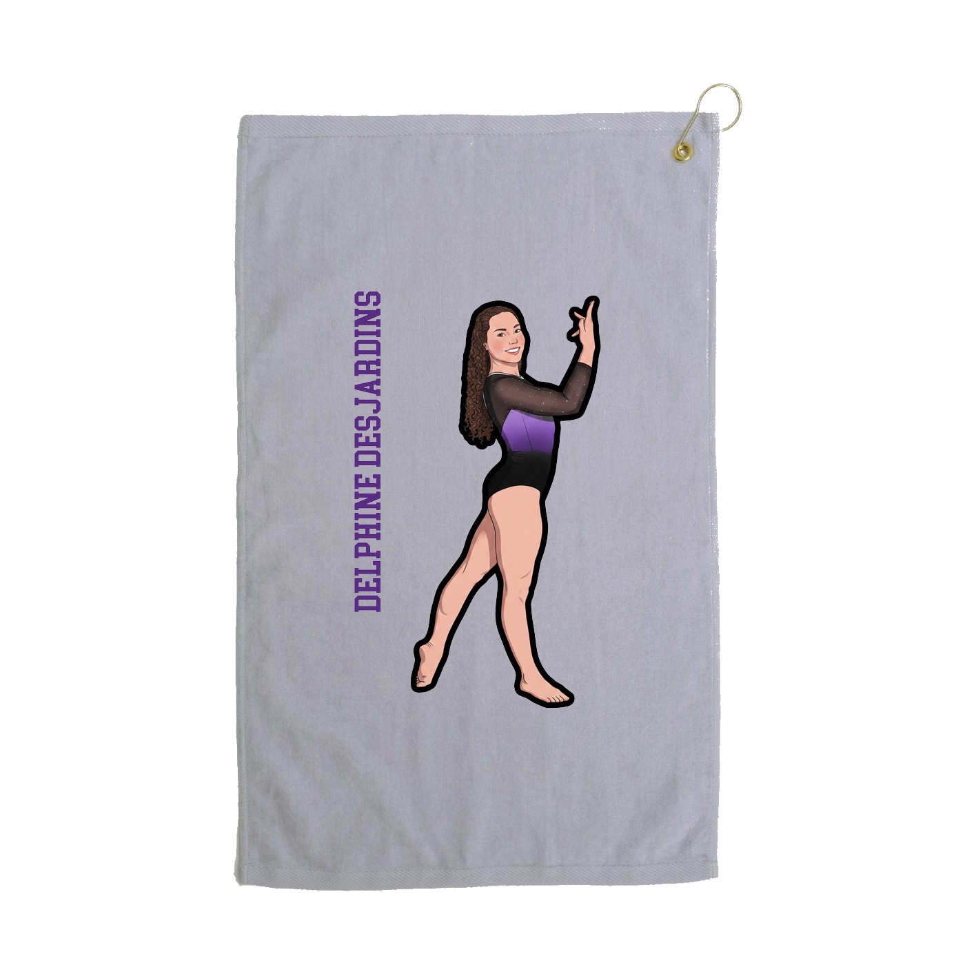 Golf Towel — Name Vertical in Grey