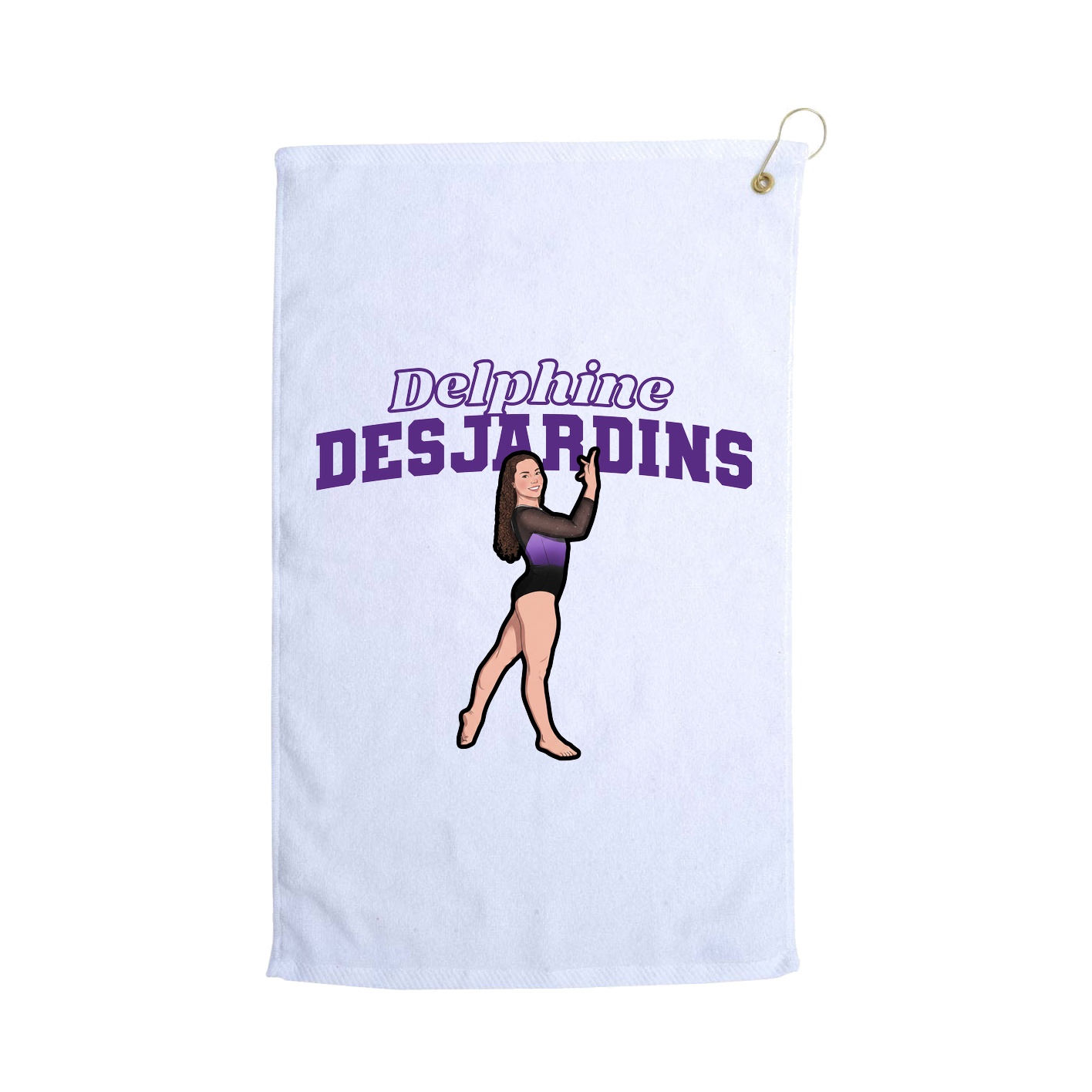 Golf Towel — Name Arch in White