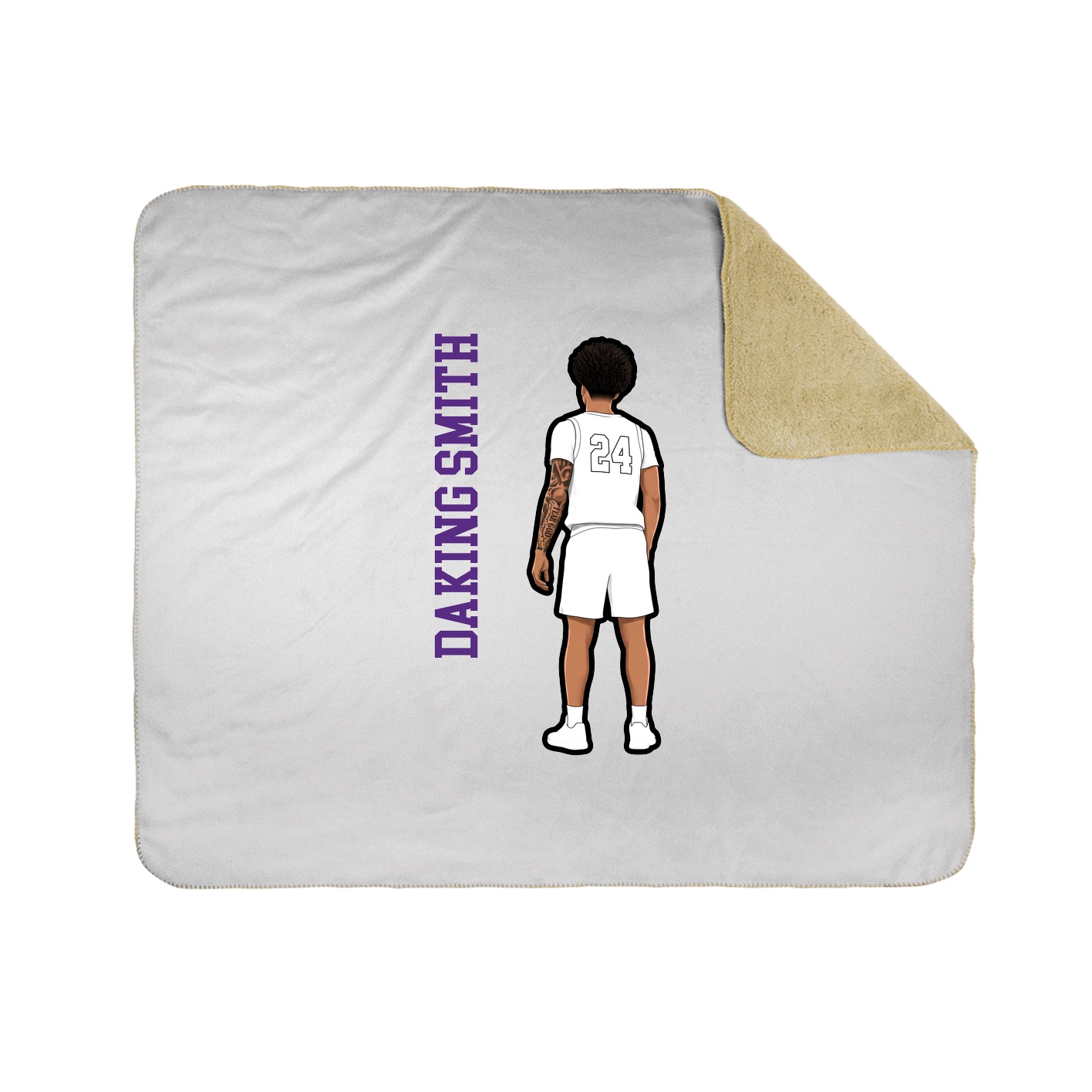 Throw Blanket — Name Vertical in White
