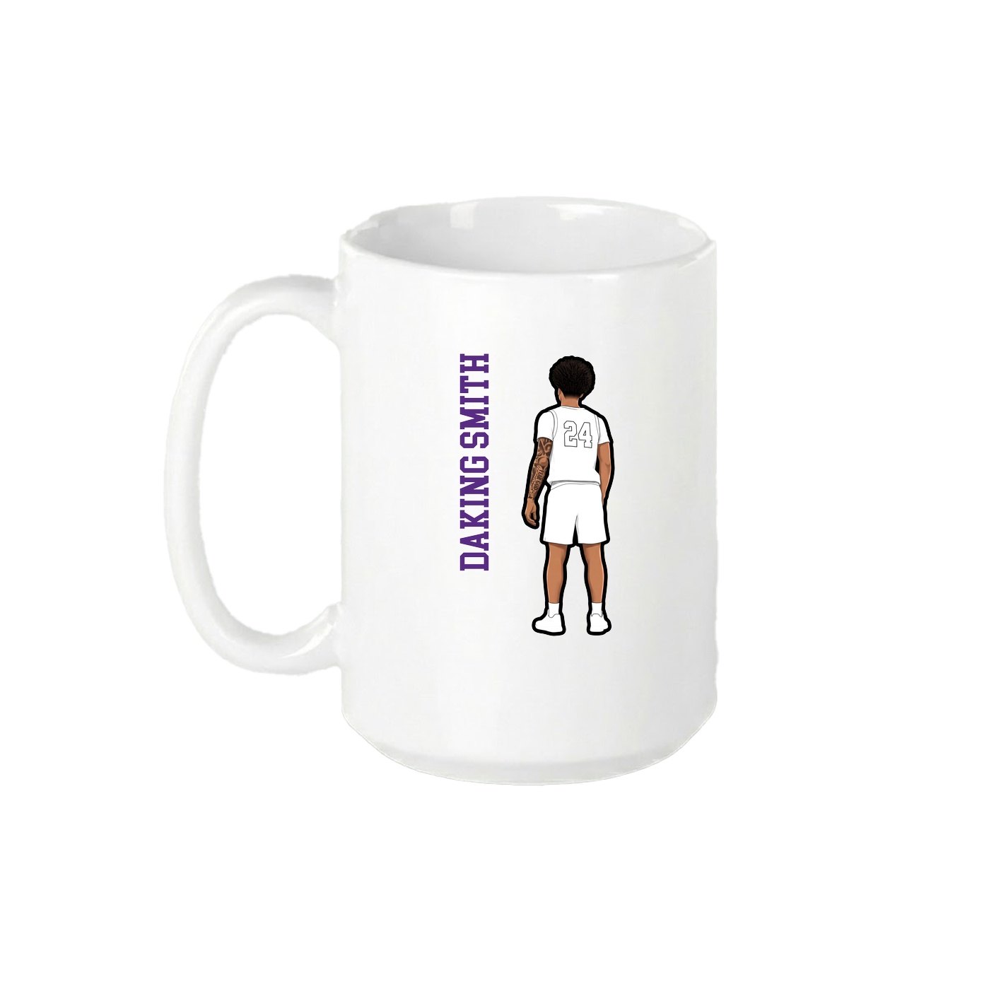15oz Coffee Mug — Name Vertical in White