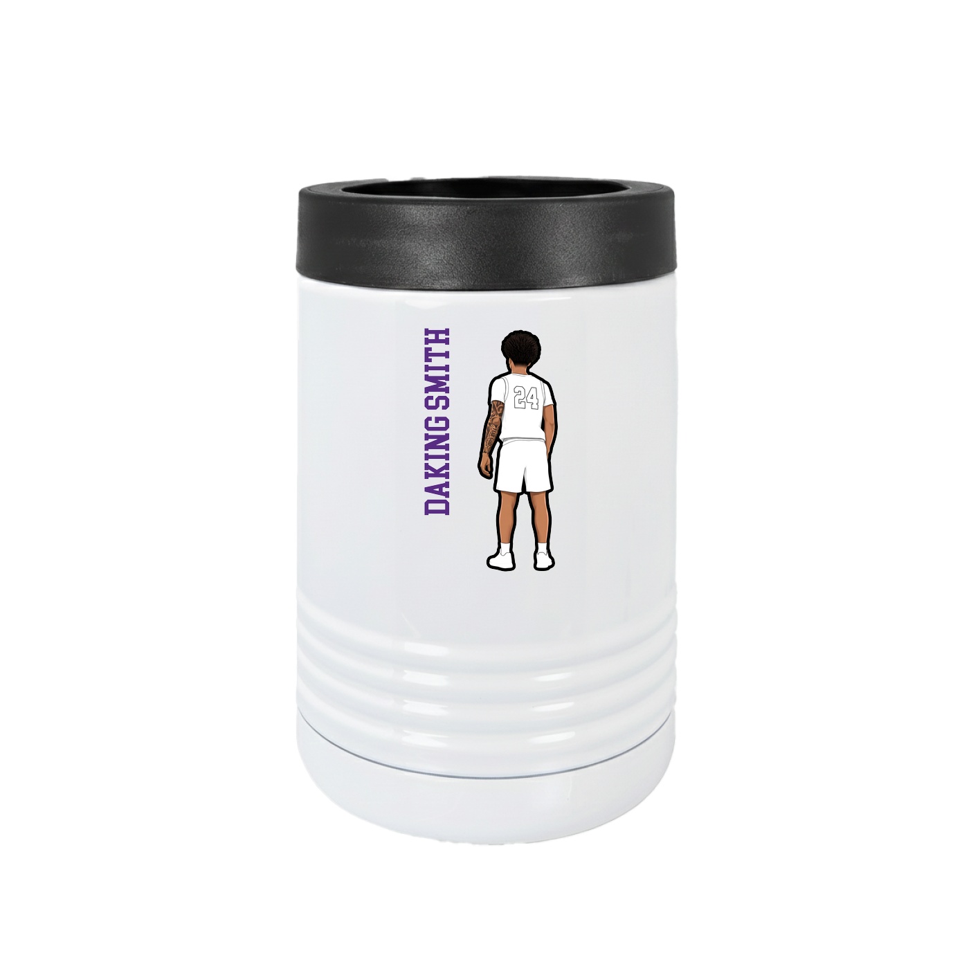Beverage Holder — Name Vertical in White