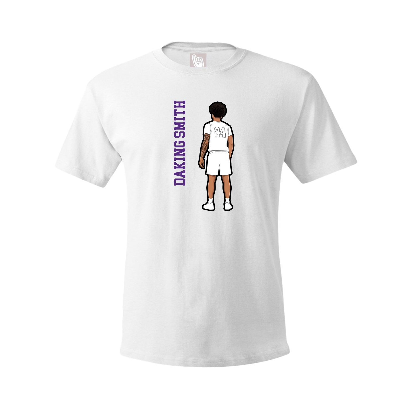 Youth Tee — Name Vertical in White