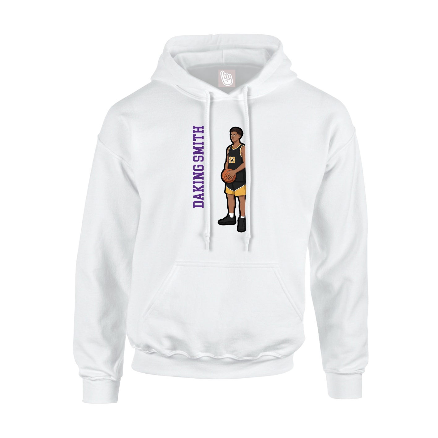 Hoodie — Name Vertical in White