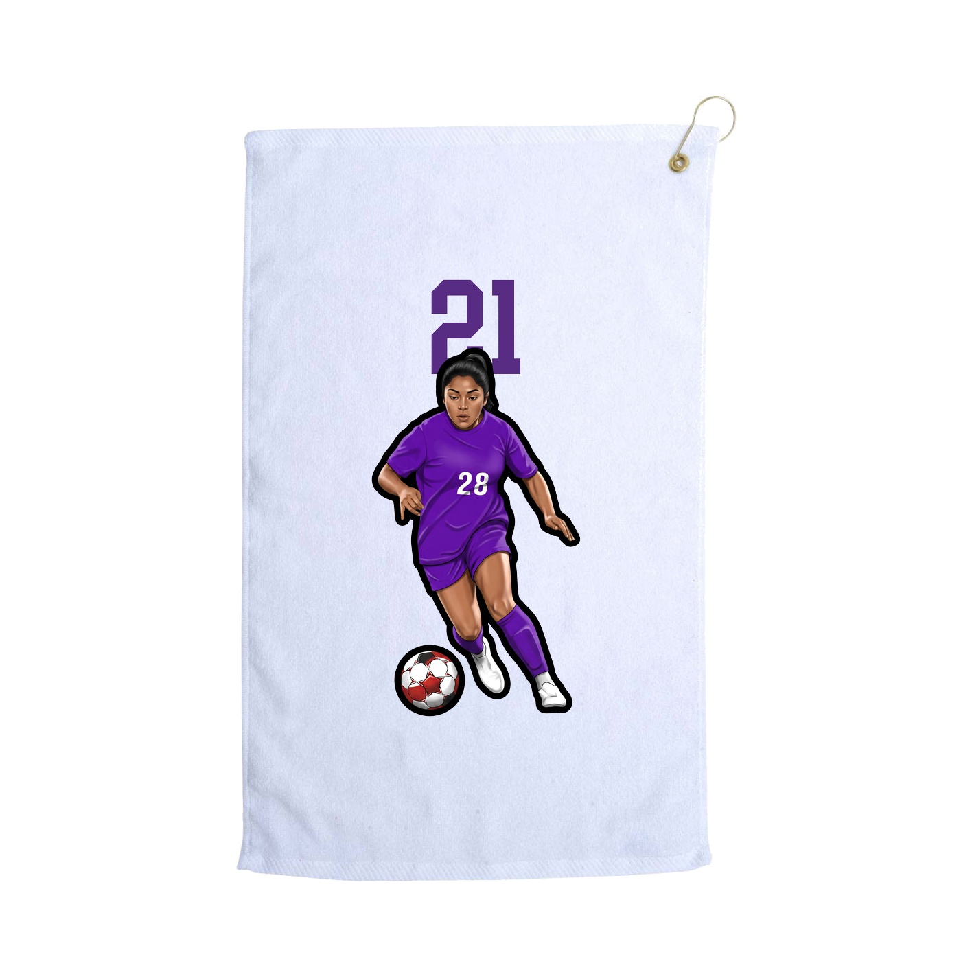 Golf Towel — Number Top in White