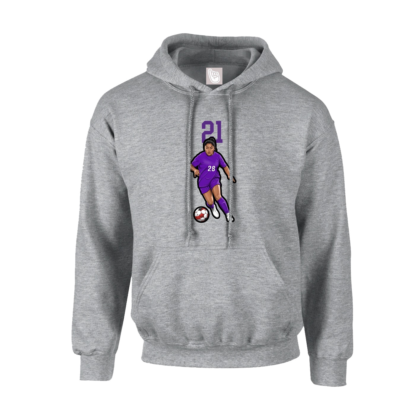 Hoodie — Number Top in Grey