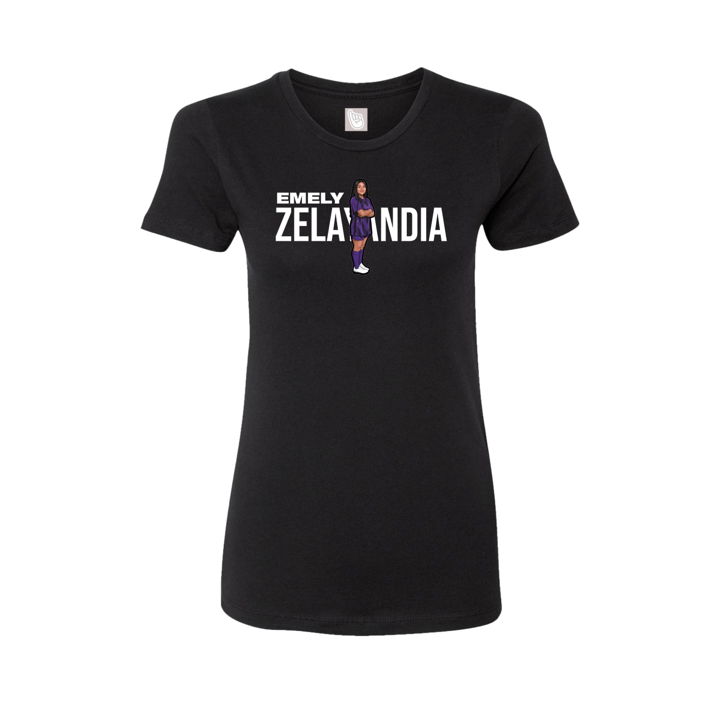 Fitted Women's Tee — Player Name in Black
