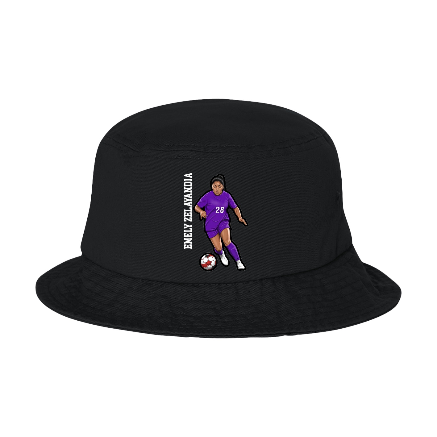 Bucket Cap — Name Vertical in Black