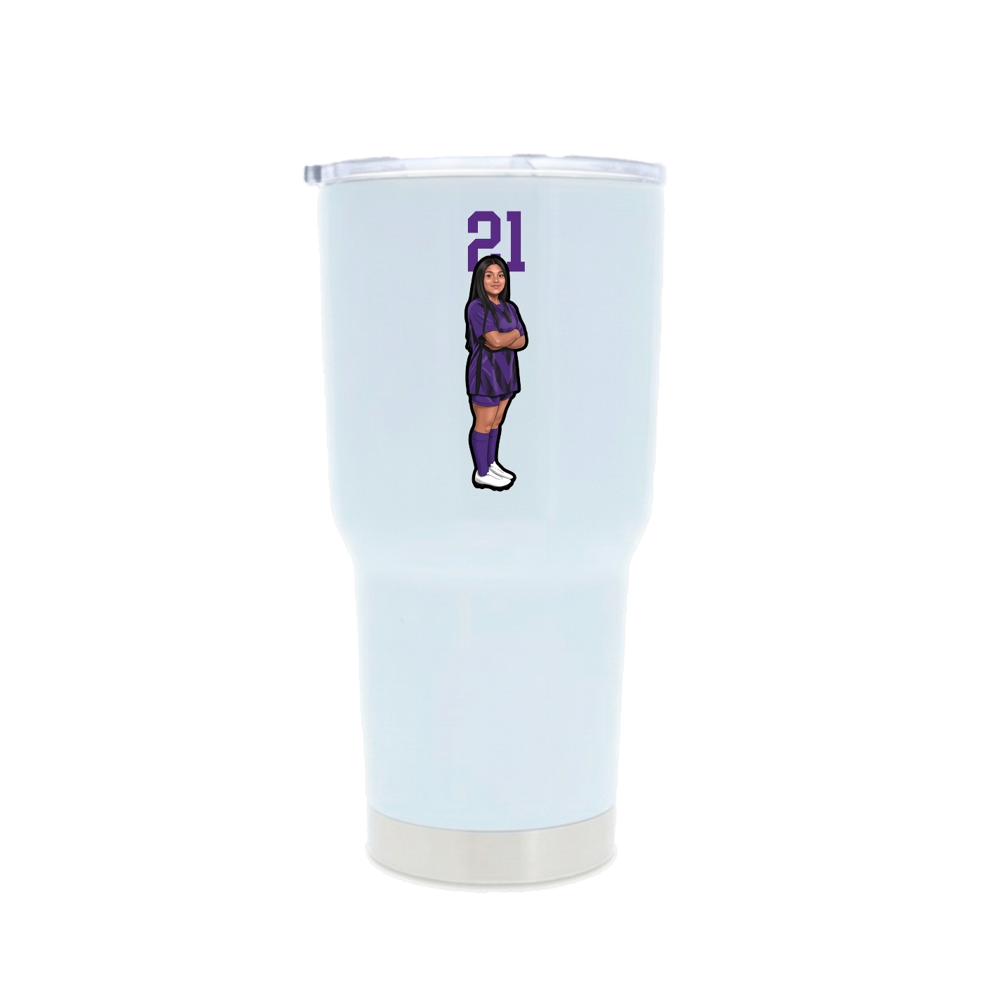 30oz Stainless Steel Tumbler — Number Top in White