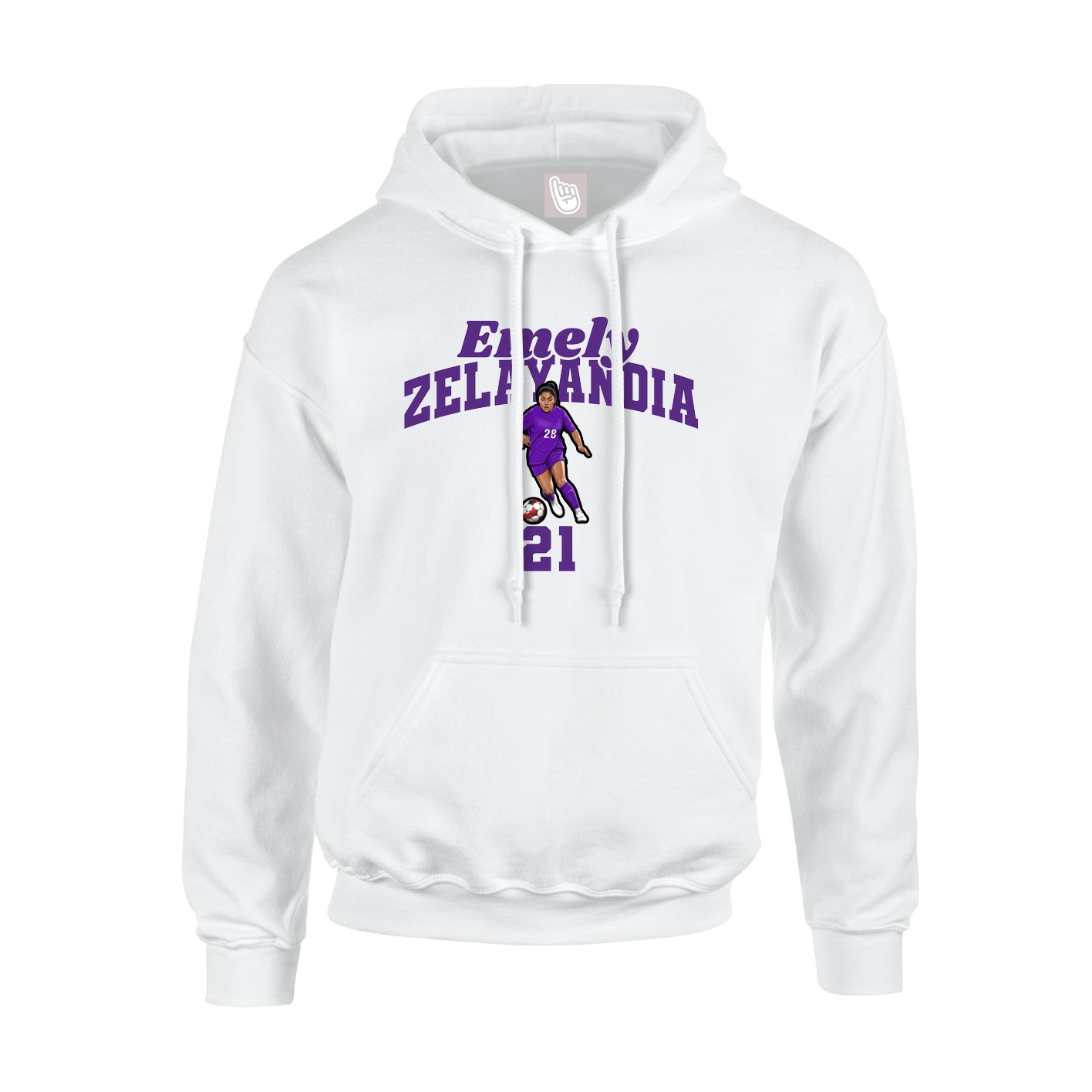 Youth Hoodie — Signature Arch in White