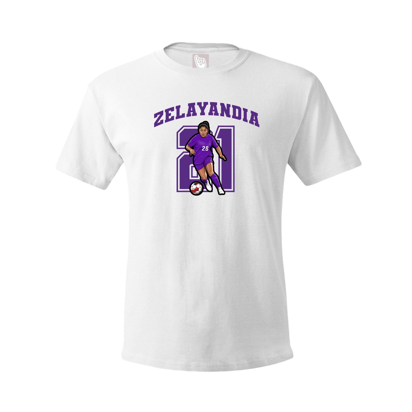 Youth Tee — Number in White
