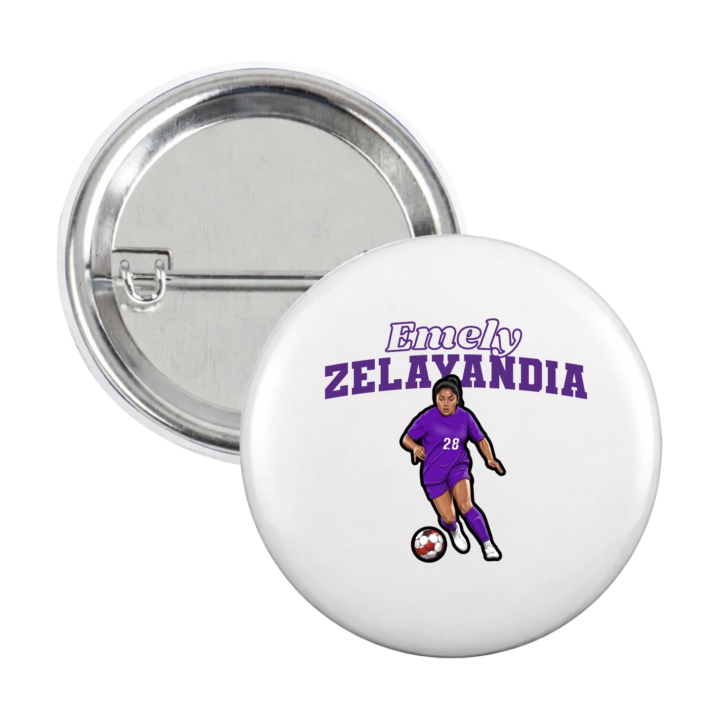 Game Day Button — Name Arch in White