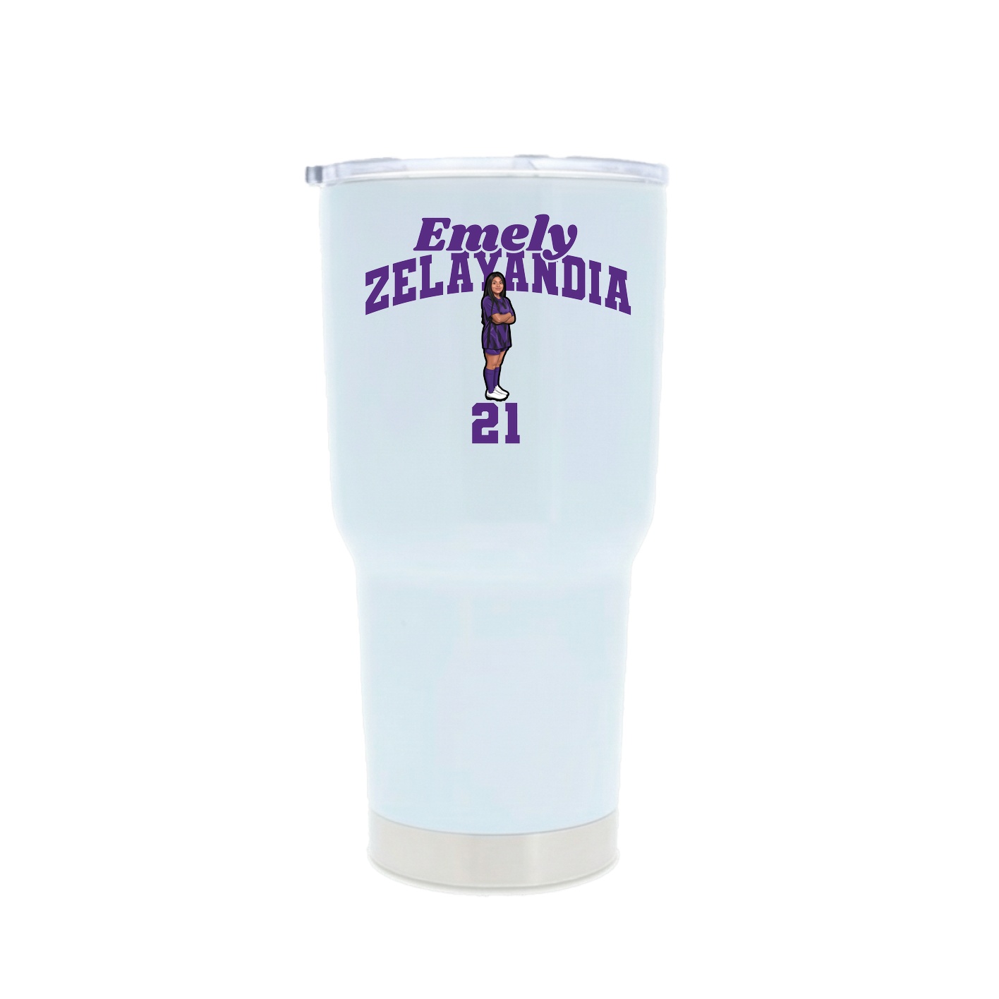 30oz Stainless Steel Tumbler — Signature Arch in White