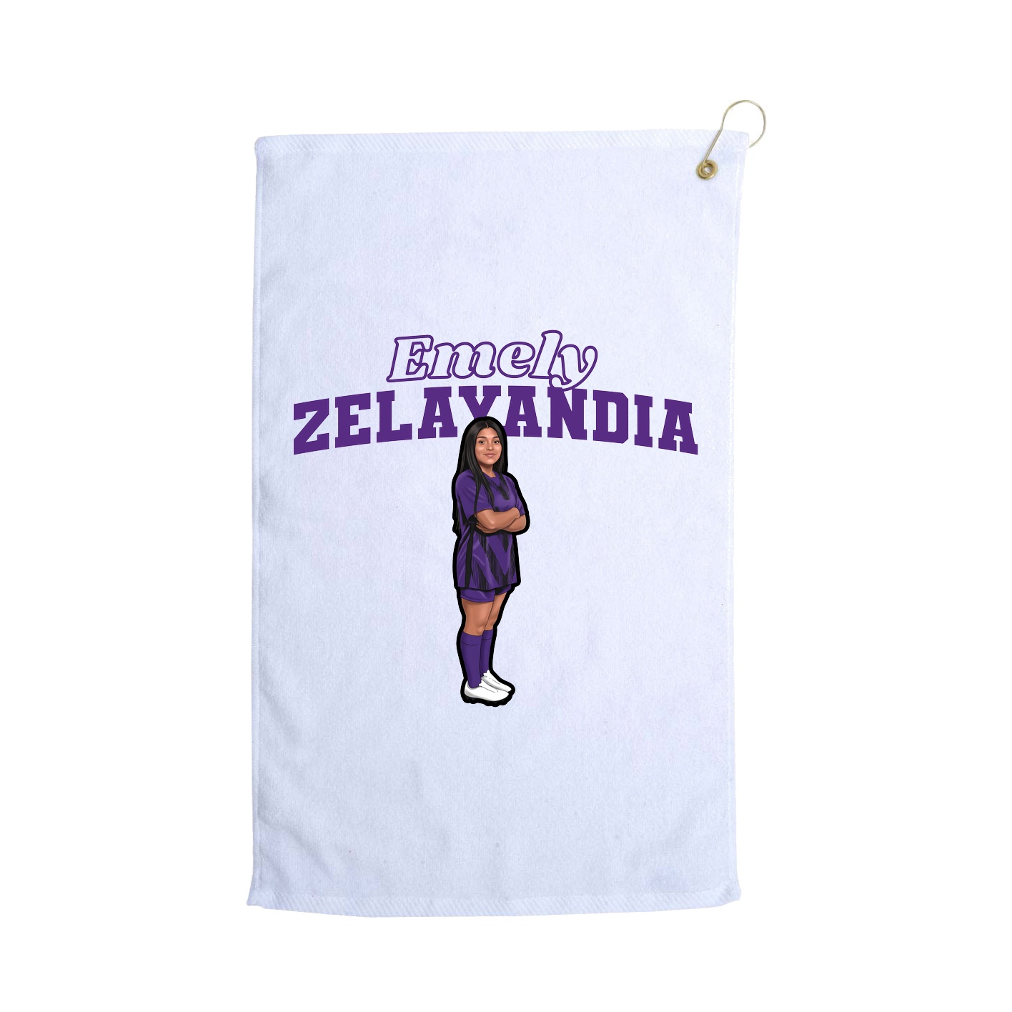 Golf Towel — Name Arch in White