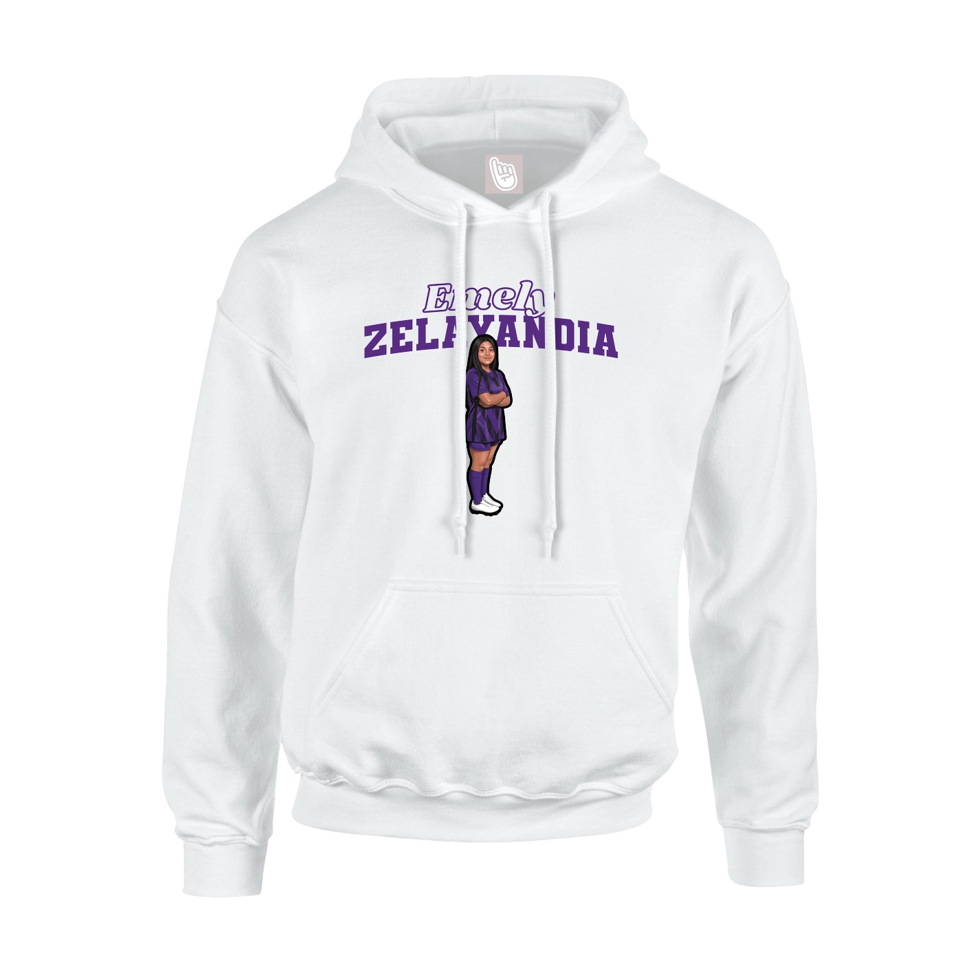 Hoodie — Name Arch in White