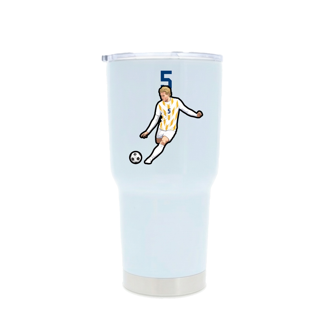 30oz Stainless Steel Tumbler — Number Top in White