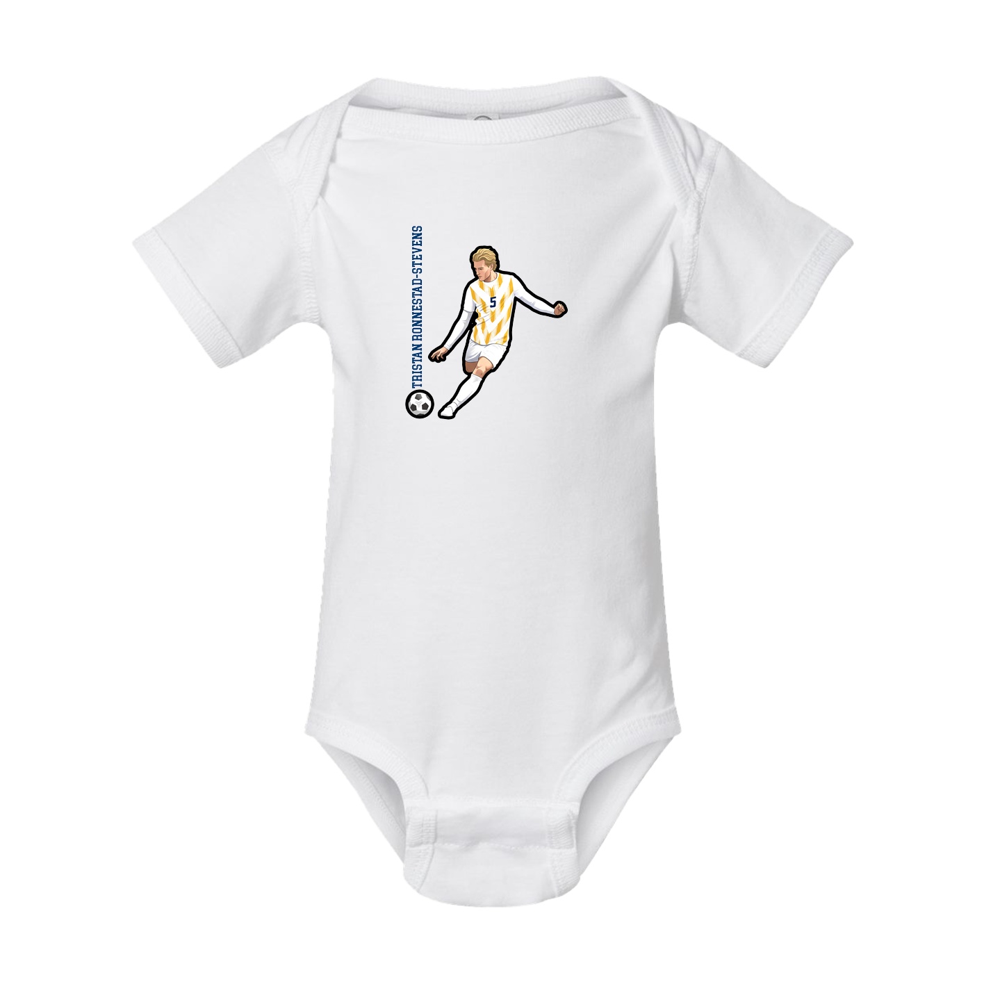 Baby Onesie — Name Vertical in White