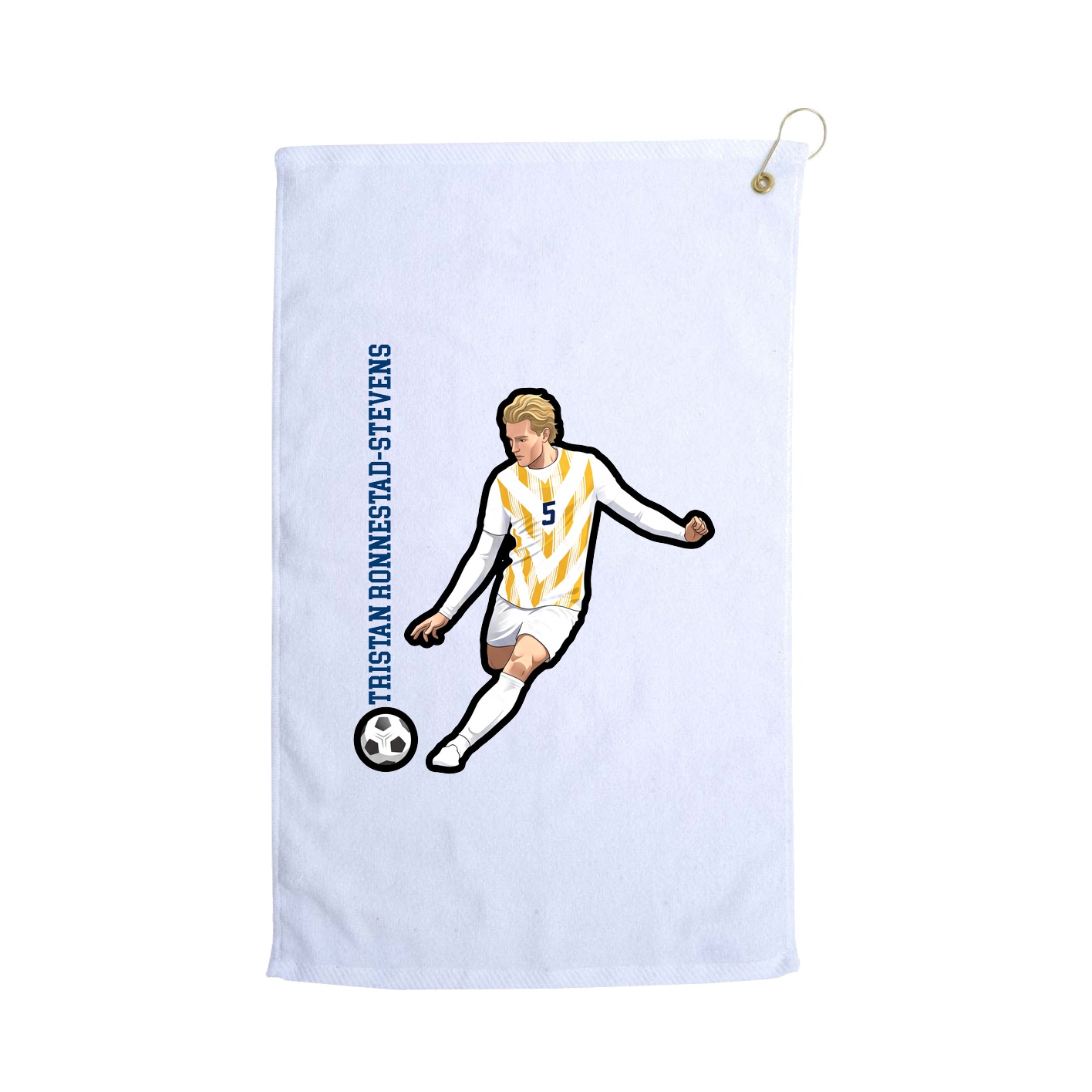 Golf Towel — Name Vertical in White