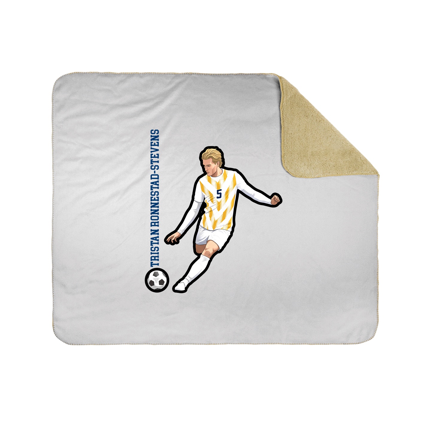 Throw Blanket — Name Vertical in White