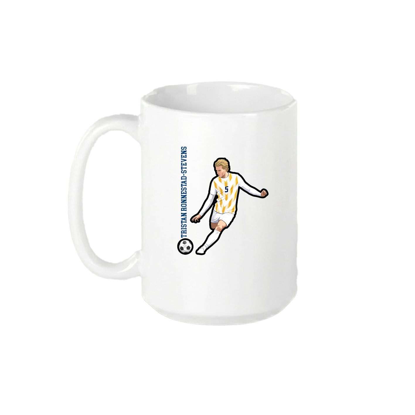 15oz Coffee Mug — Name Vertical in White