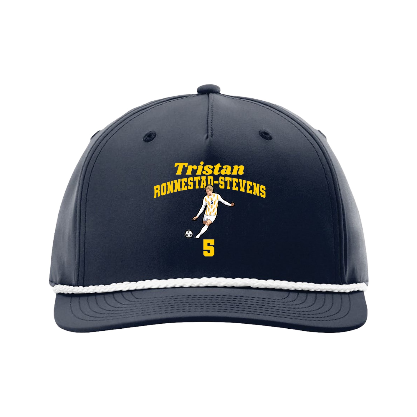 Five-Panel Classic Rope Cap — Signature Arch in Navy