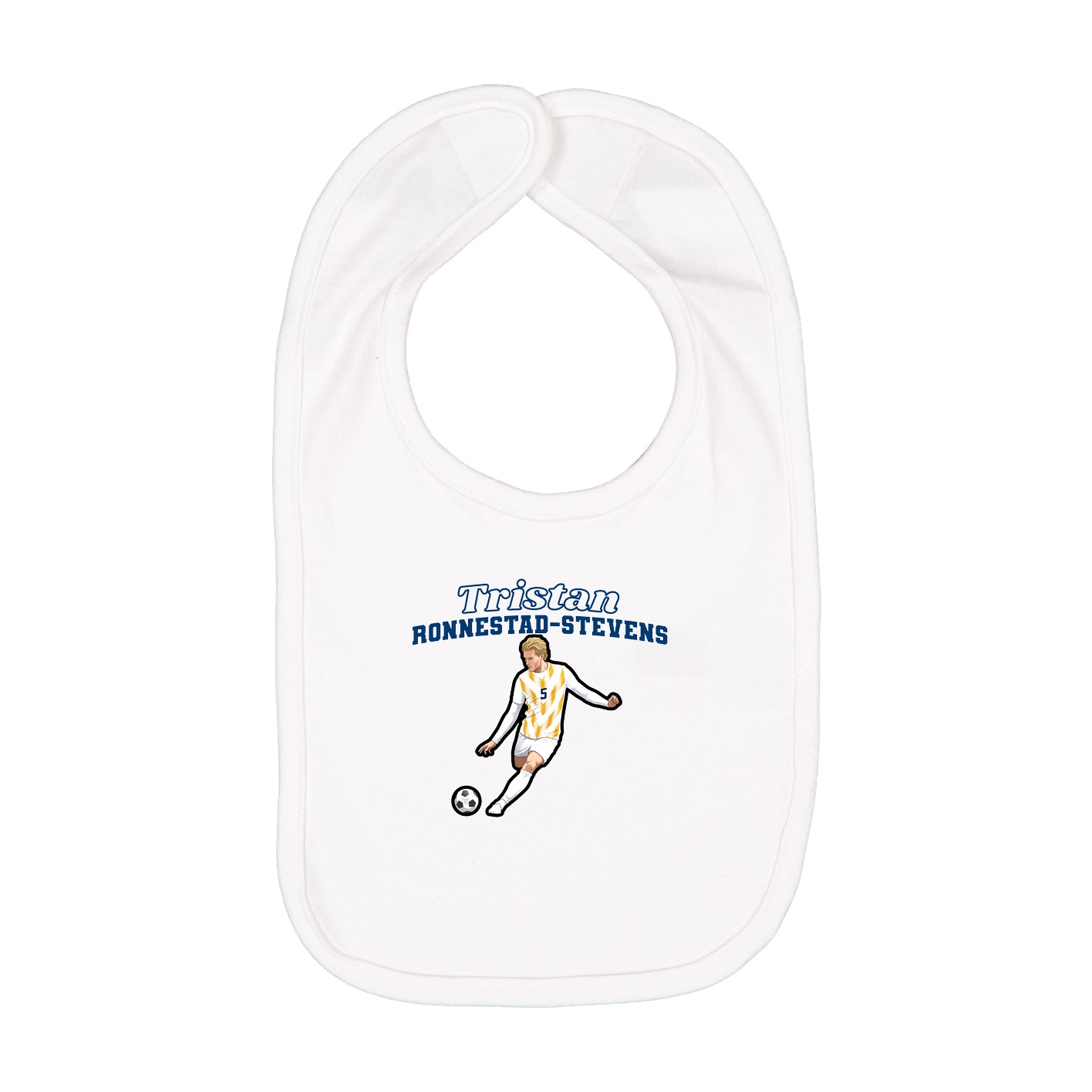 Infant Bib — Name Arch in White